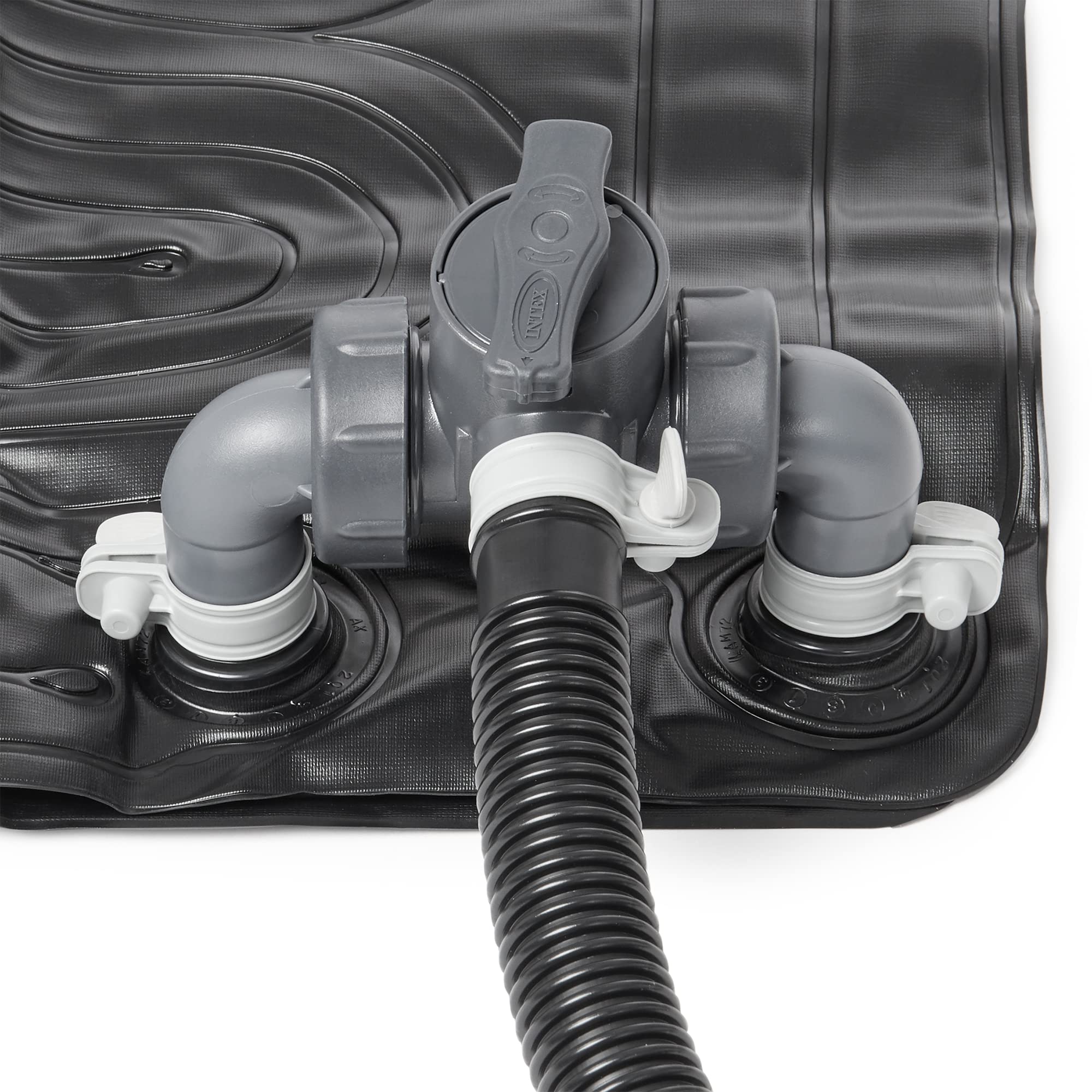 Intex 47x47 Inch Solar Pool Heater Mat - 2 Pack for 8,000 Gallon Above Ground Pools with Hose Attachment & Bypass Valve - Energy Efficient Heating Solution for Summer Backyard Swimming