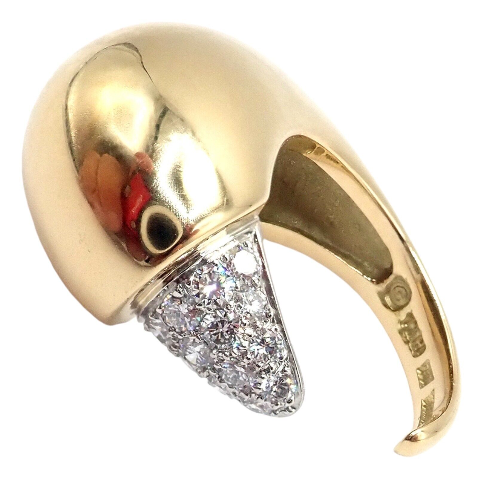Authentic Tiffany & Co. Elsa Peretti 18k Yellow Gold Diamond Bird Ring - Luxury Jewelry Gift for Women, Perfect for Anniversaries & Special Occasions