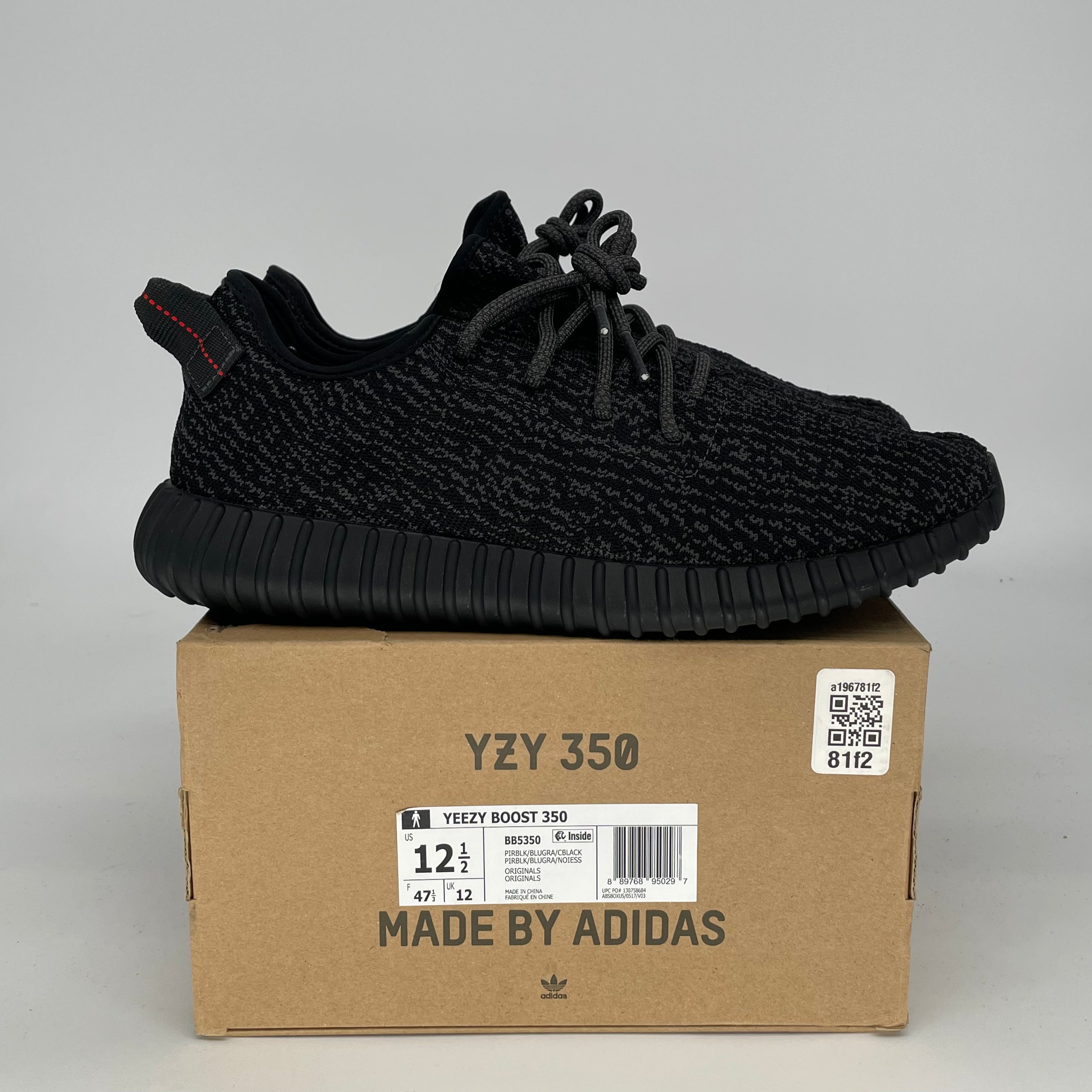 Adidas Yeezy Boost 350 V2 Pirate Black Men's Sneakers Size 12.5 BB5350 - Running, Gym & Casual Wear