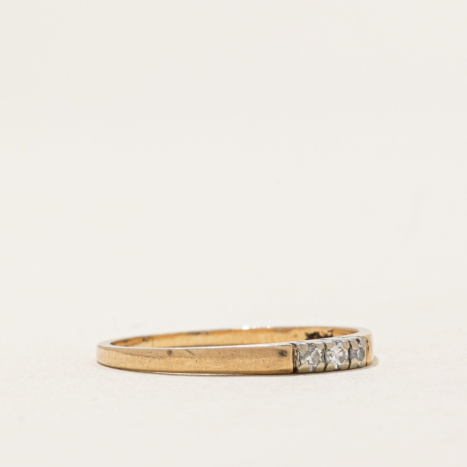 Three Stone Diamond Ring for Women | 0.03ctw | Size 6 | Wedding Band, Anniversary Gift, Engagement Ring, Promise Ring | Perfect for Everyday Wear & Special Occasions
