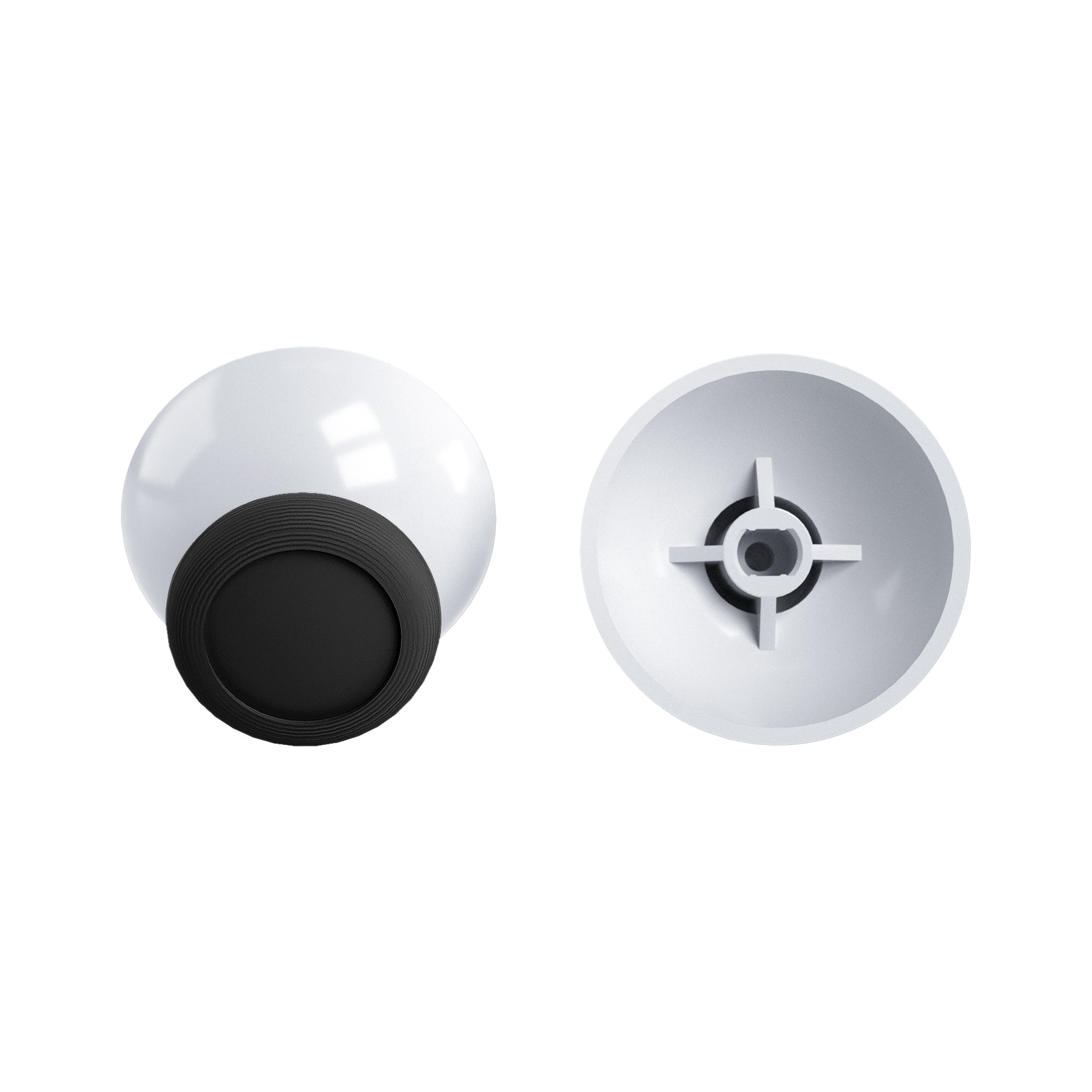eXtremeRate Replacement Dual Color 3D Joystick Thumbsticks for Nintendo Switch Pro Controller - Robot White & Black | Enhanced Grip & Precision for Gaming | Perfect for FPS, Racing & Action Games