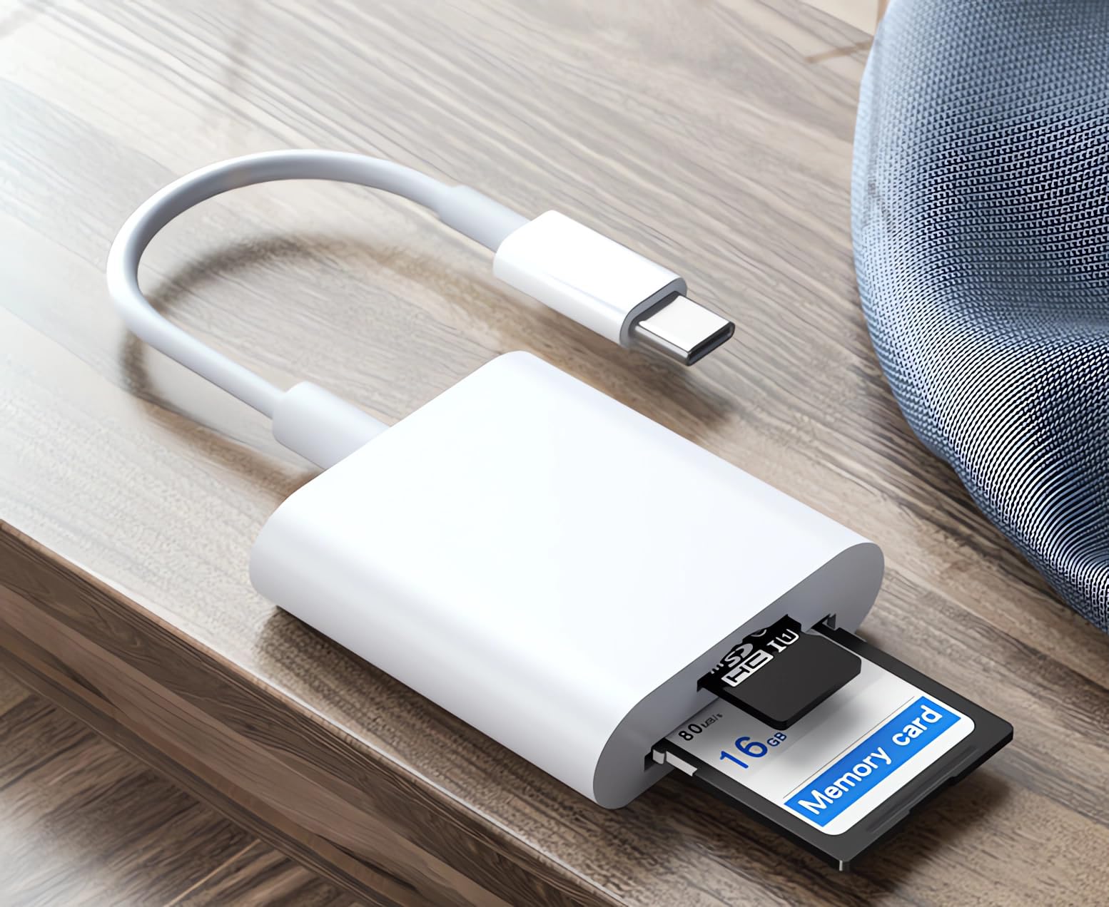 USB C to SD Card Reader 2-in-1 - Dual Port SD/MicroSD Memory Card Adapter for iPhone 15 Pro Max, iPad Pro/Air/Mini, MacBook Pro/Air & Windows Laptops - Fast Data Transfer for Photography, Videography & File Backup