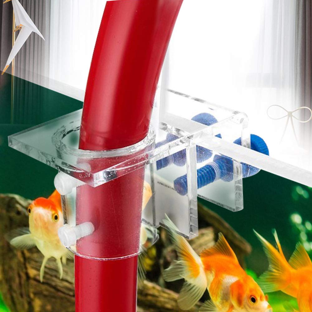 Acrylic Aquarium Pipe Clip - Transparent Tube Holder for Fish Tank Water Flow - Home & Office Use