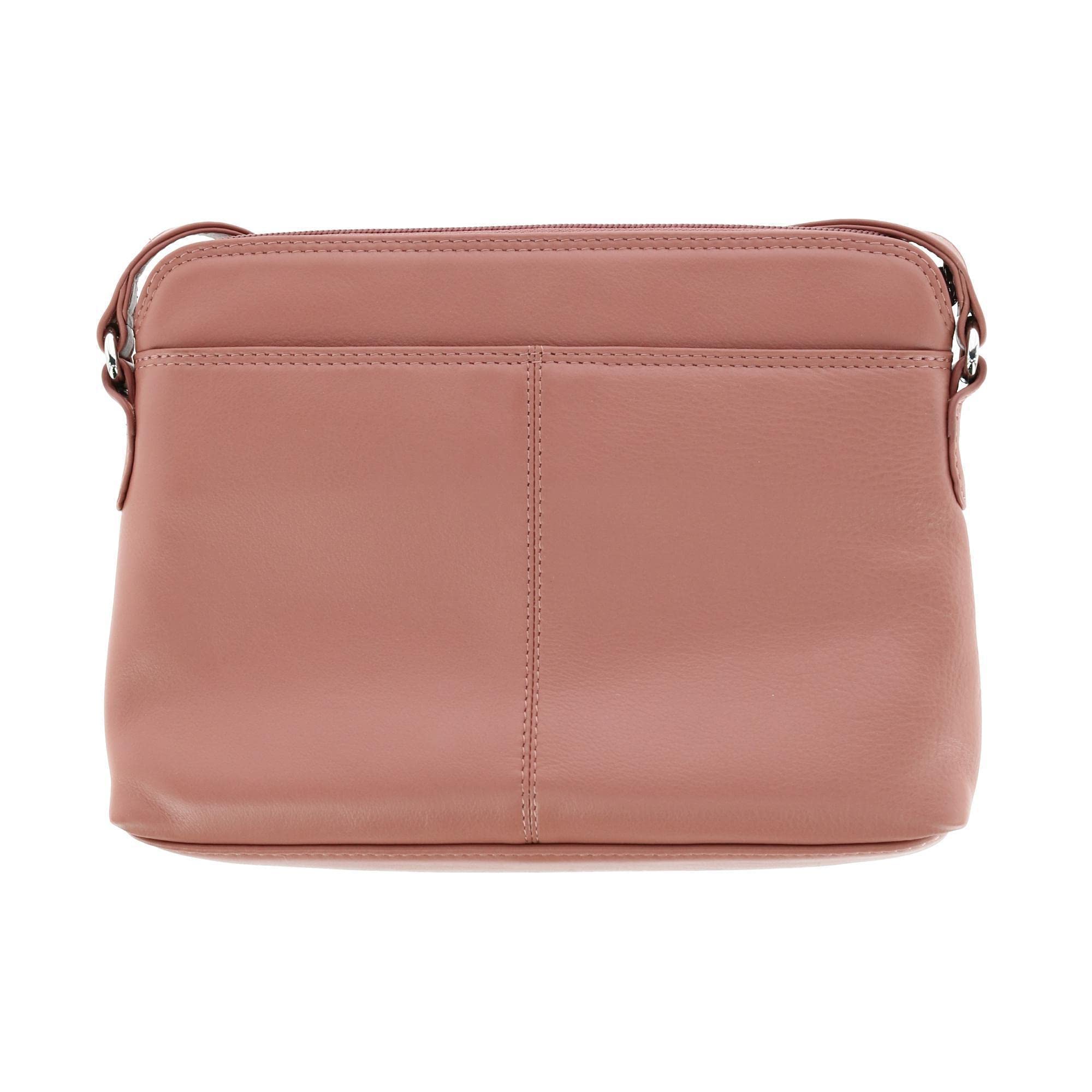 CTM® Women's Genuine Leather Shoulder Bag Purse with Side Organizer Pockets - Stylish Crossbody Handbag for Work, Travel & Everyday Use