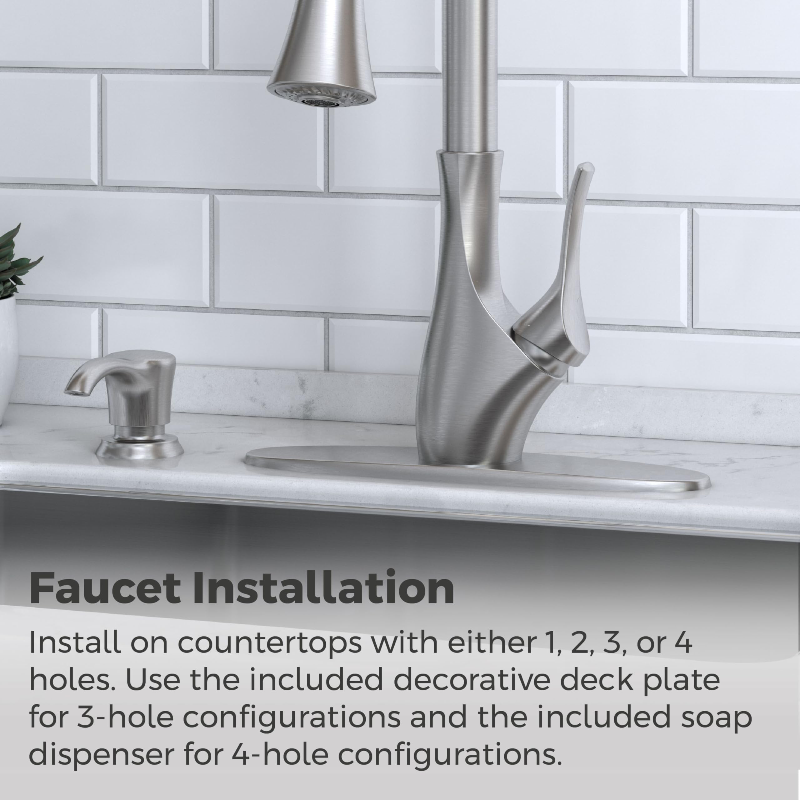Pfister F-529-7TGS Tegley Single Handle Pull-Down Kitchen Faucet with Soap Dispenser - Stainless Steel Finish for Modern Home & Commercial Kitchens
