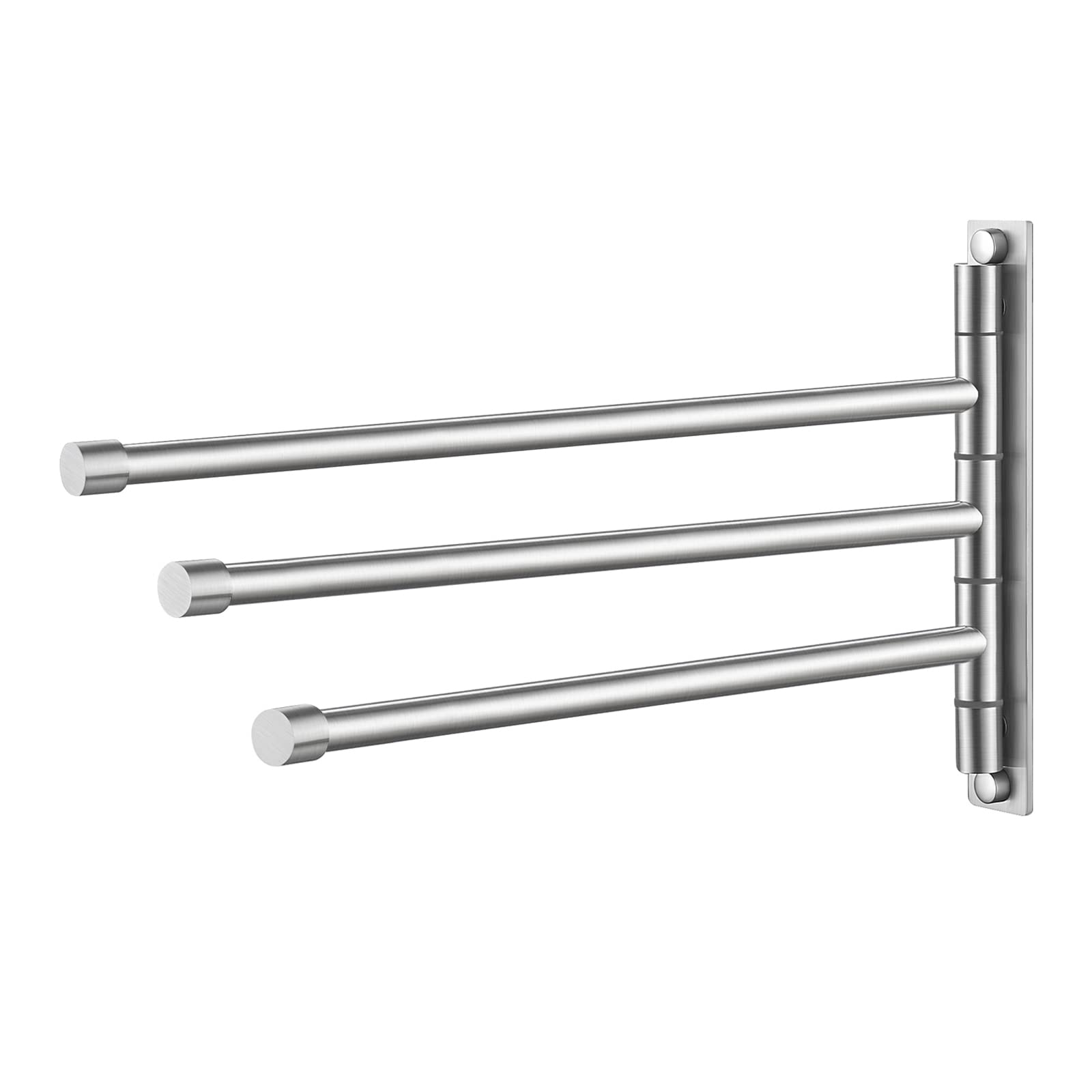 KES 13.8 Inch Swing Arm Towel Bar - Wall Mount 3-Arm Towel Holder with SUS304 Stainless Steel Brushed Finish (A2102S3-2) - Perfect for Bathroom, Kitchen & Laundry Room Organization