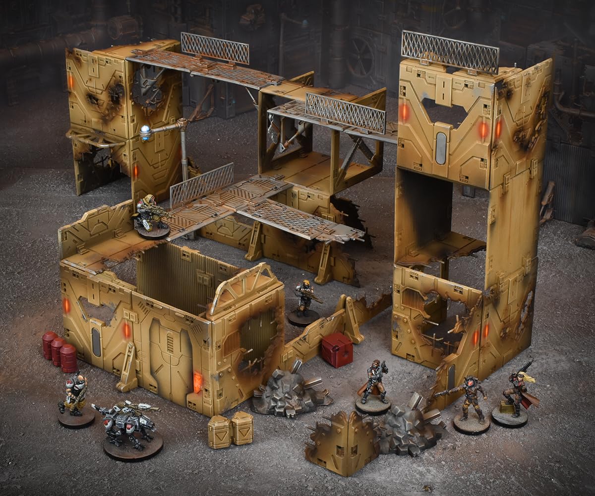 Mantic Games TerrainCrate: Gang Warzone Scenery Set - Brown Wargaming Terrain for Tabletop RPG & Miniature Battles - Perfect for Warhammer 40K, D&D, and Post-Apocalyptic Scenes