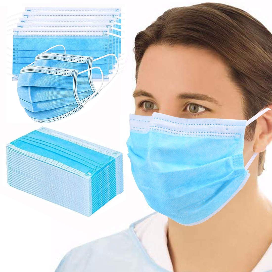 GreatDio® 3-Ply Disposable Face Masks for Men & Women - 75 Pack | Surgical Grade Protection, Comfortable & Breathable | Ideal for Daily Use, Travel, Work & Public Safety