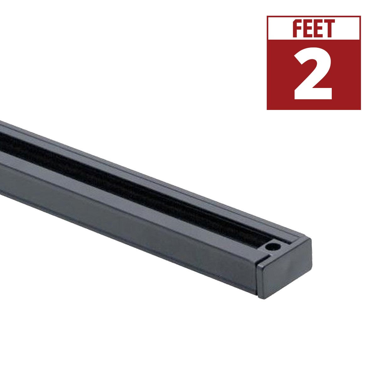 2 Ft. Track Rail One Circuit, Halo, Black Finish - Modern Lighting Fixture for Kitchen, Dining Room, and Retail Spaces
