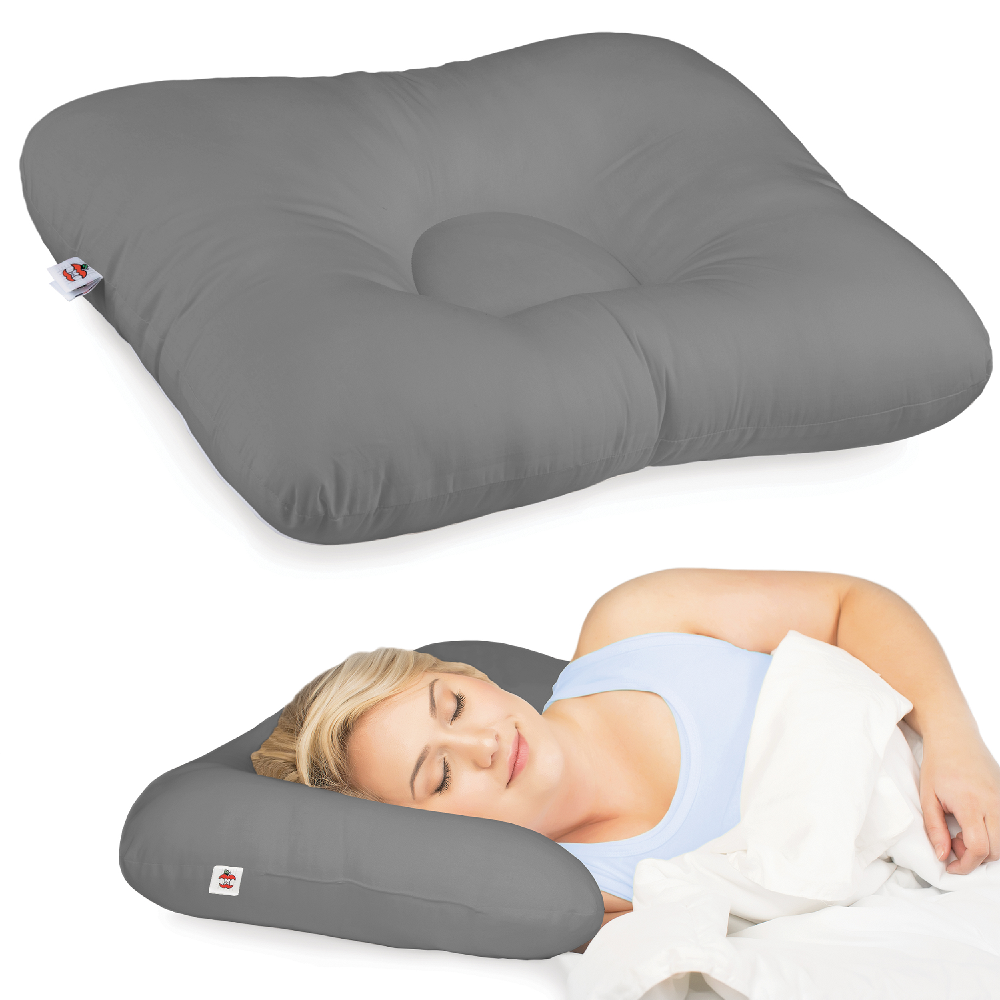 D Core Cervical Support Pillow - Orthopedic Memory Foam Neck Pillow for Pain Relief, Improved Sleep & Posture - Perfect for Side, Back & Stomach Sleepers, Travel & Home Use