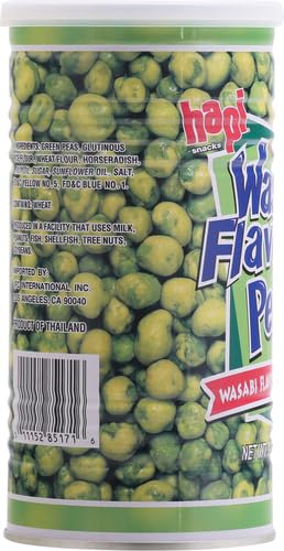 Hapi Hot Wasabi Peas - Crunchy Spicy Snack, 9.9 Oz (280g) - Perfect for Parties, Movie Nights & Healthy On-the-Go Snacking