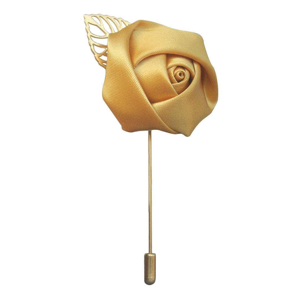 Handmade Artificial Satin Rose Bouquet - Bridal Bouquet for Bride, Bridesmaid Bouquets, Toss Bouquet (Gold) - Perfect for Weddings, Bridal Showers & Special Occasions