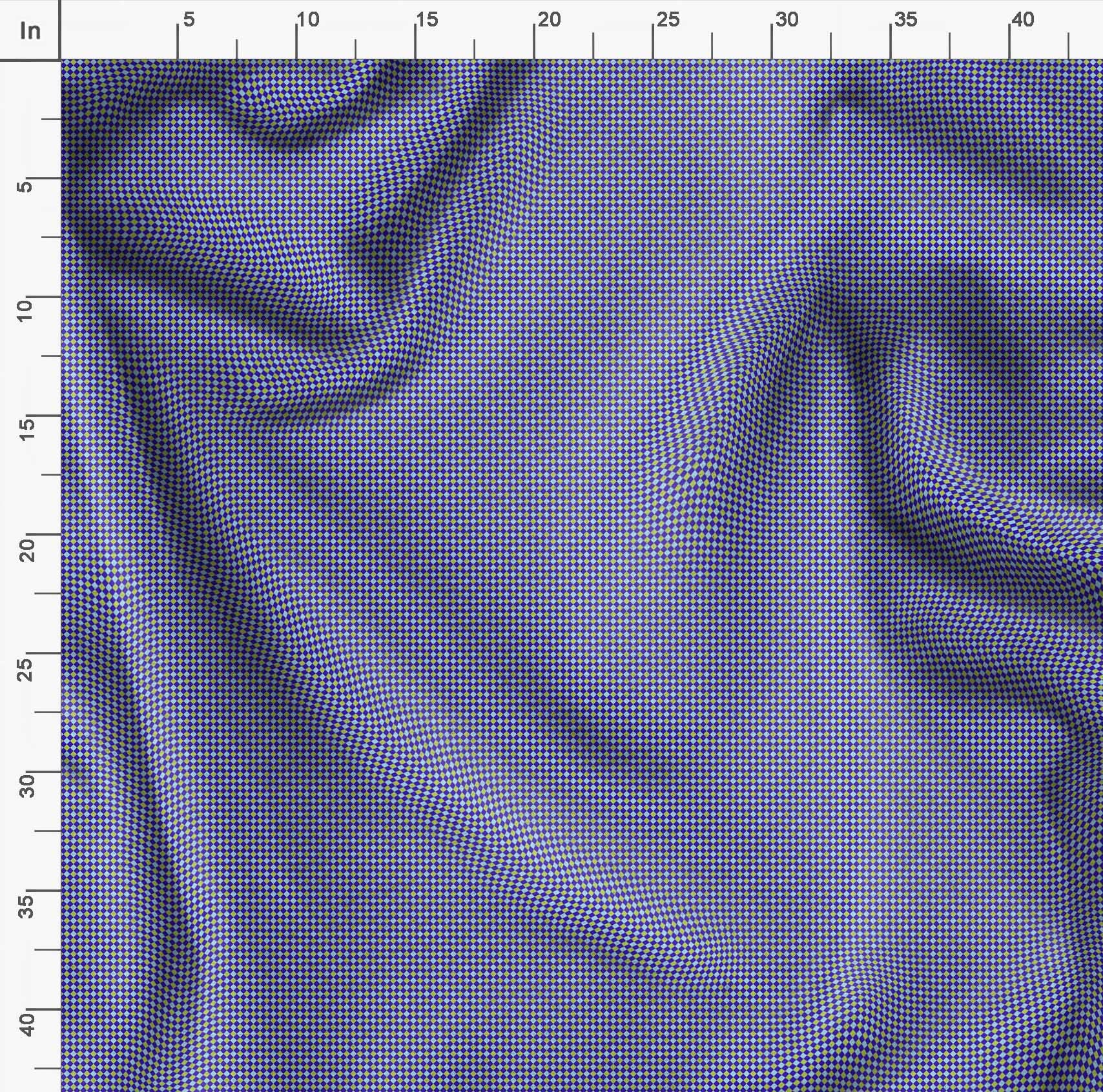 Soimoi Moss Georgette Blue Fabric by The Yard - 42 Inch Wide Diamond Geometric Print Fabric for Dresses, Curtains & Home Decor - Elegant Classic Chiffon Material for Sewing Projects & DIY Crafts