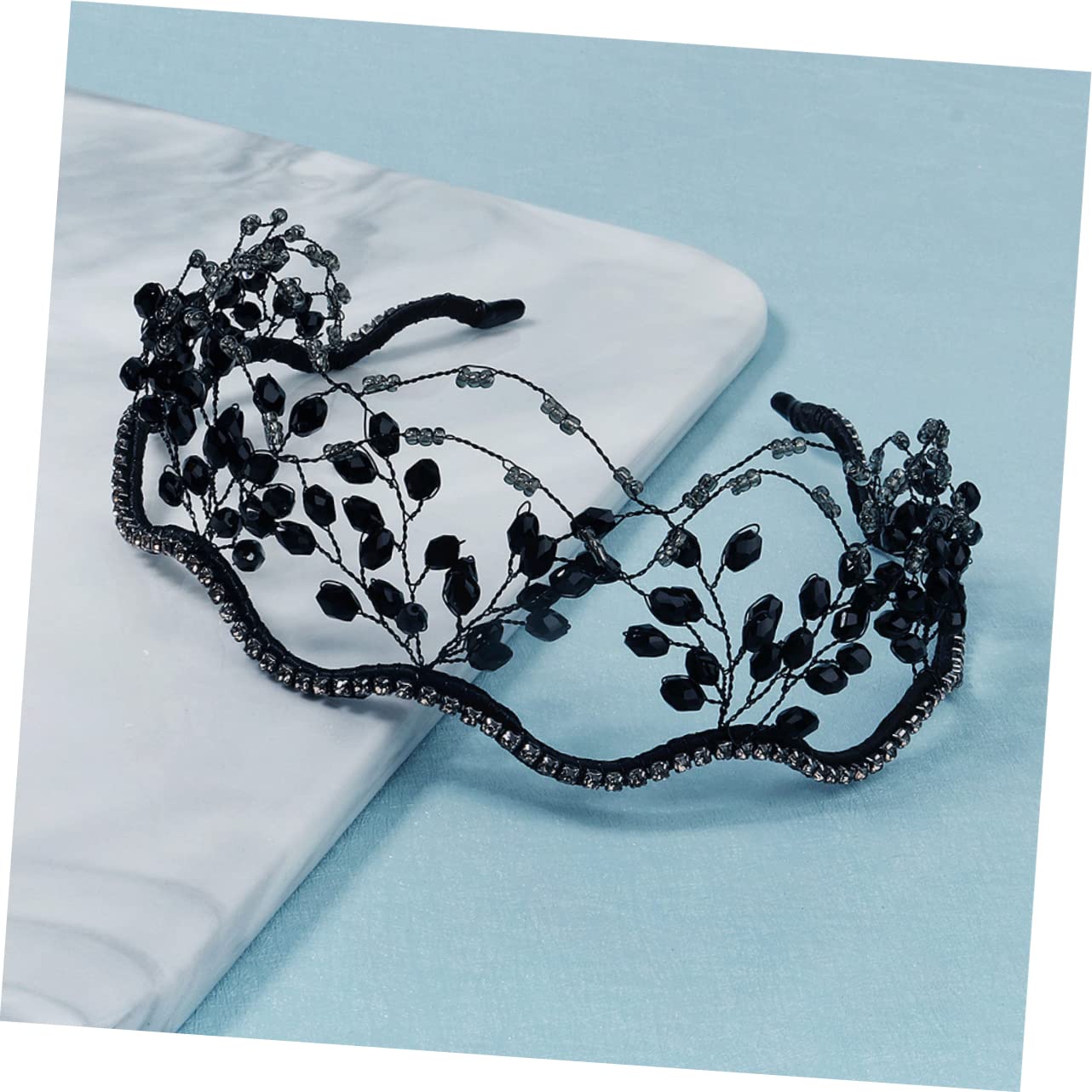 Minkissy 3-Piece Crystal Rhinestone Headband Hair Ties Set for Women - Elegant Bridal & Wedding Hair Accessories, Mesh Hair Hoop Jewelry for Bridesmaids, Prom, Parties & Special Occasions