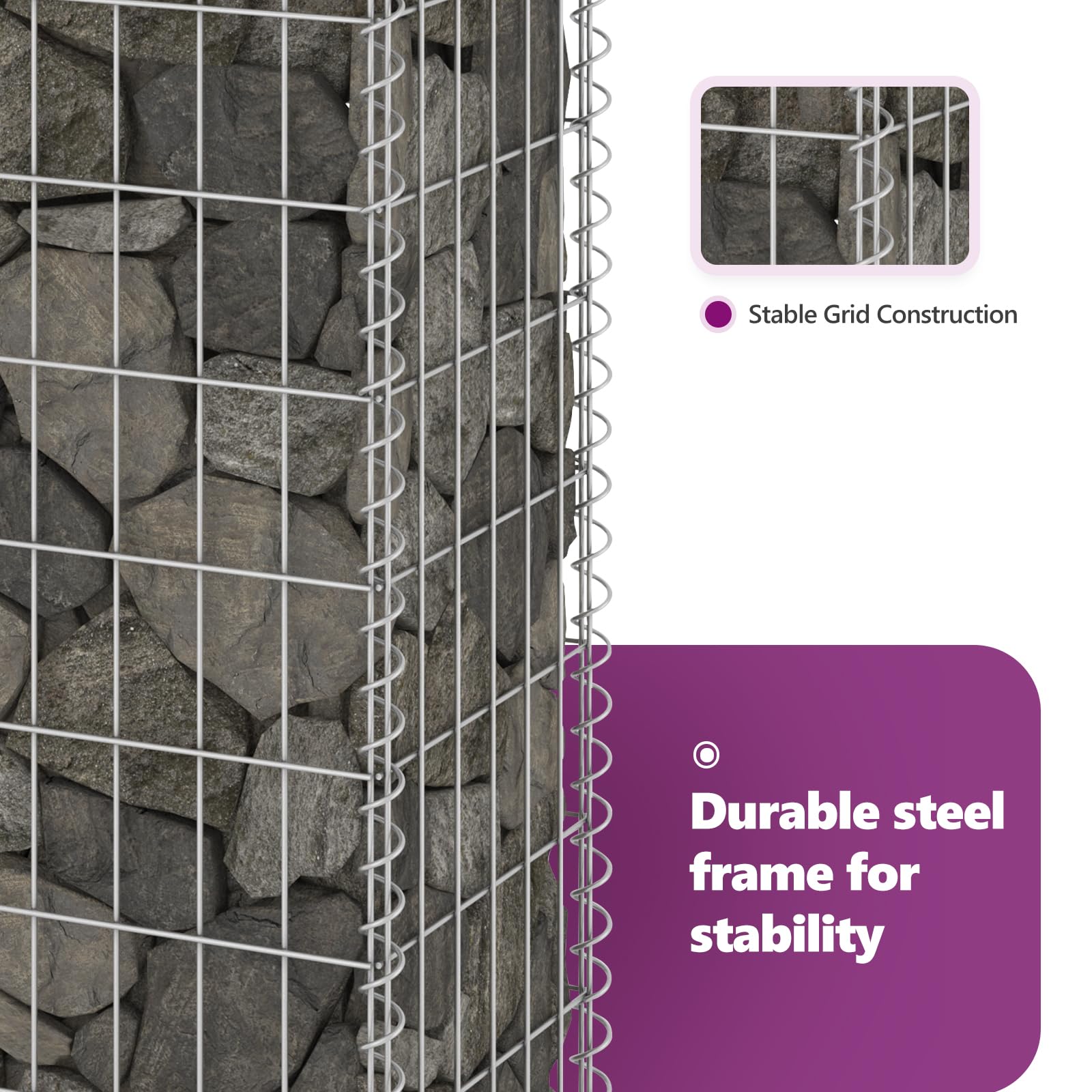 Heavy Duty Galvanized Steel Gabion Basket 150x50x100cm - Stone Filled Wire Mesh for Retaining Walls, Landscaping & Erosion Control