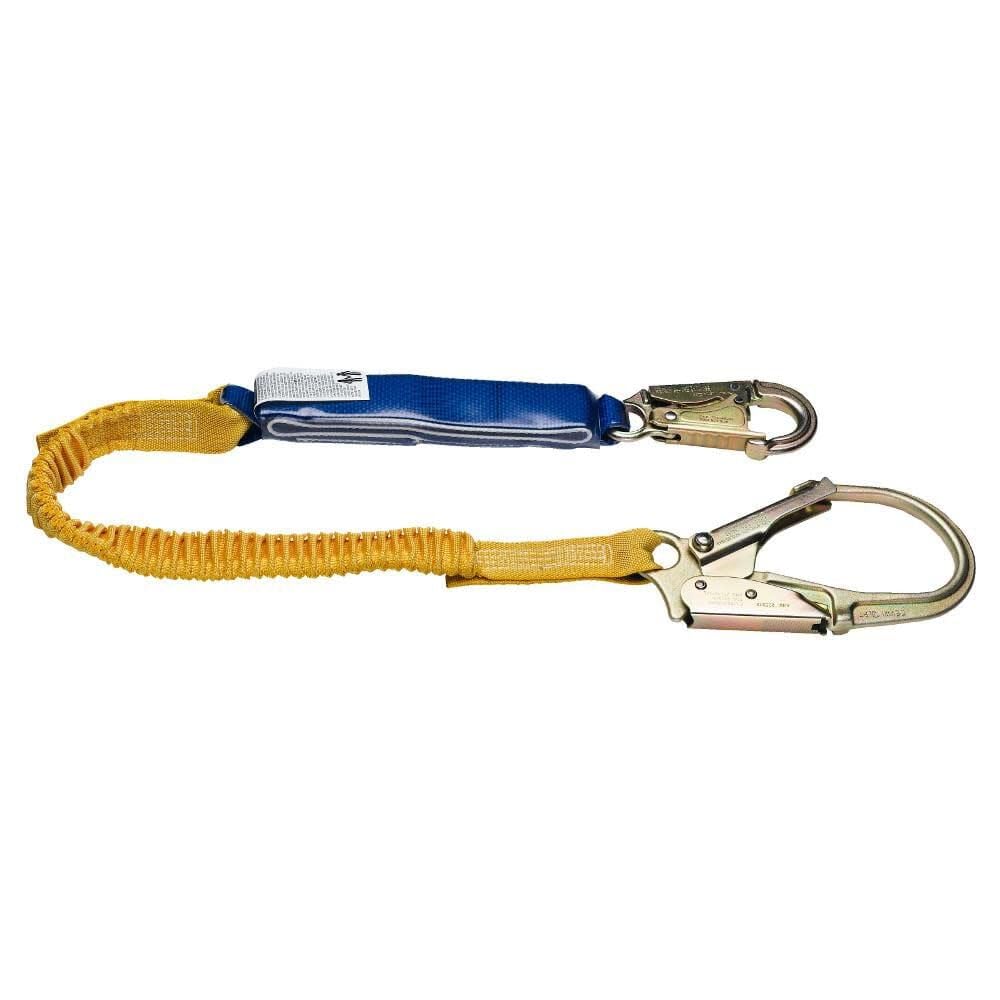 Werner C341200 DeCoil 6-Foot Stretch Lanyard with Snap Hook and Rebar Hook - Safety Fall Protection for Construction, Roofing & Industrial Work