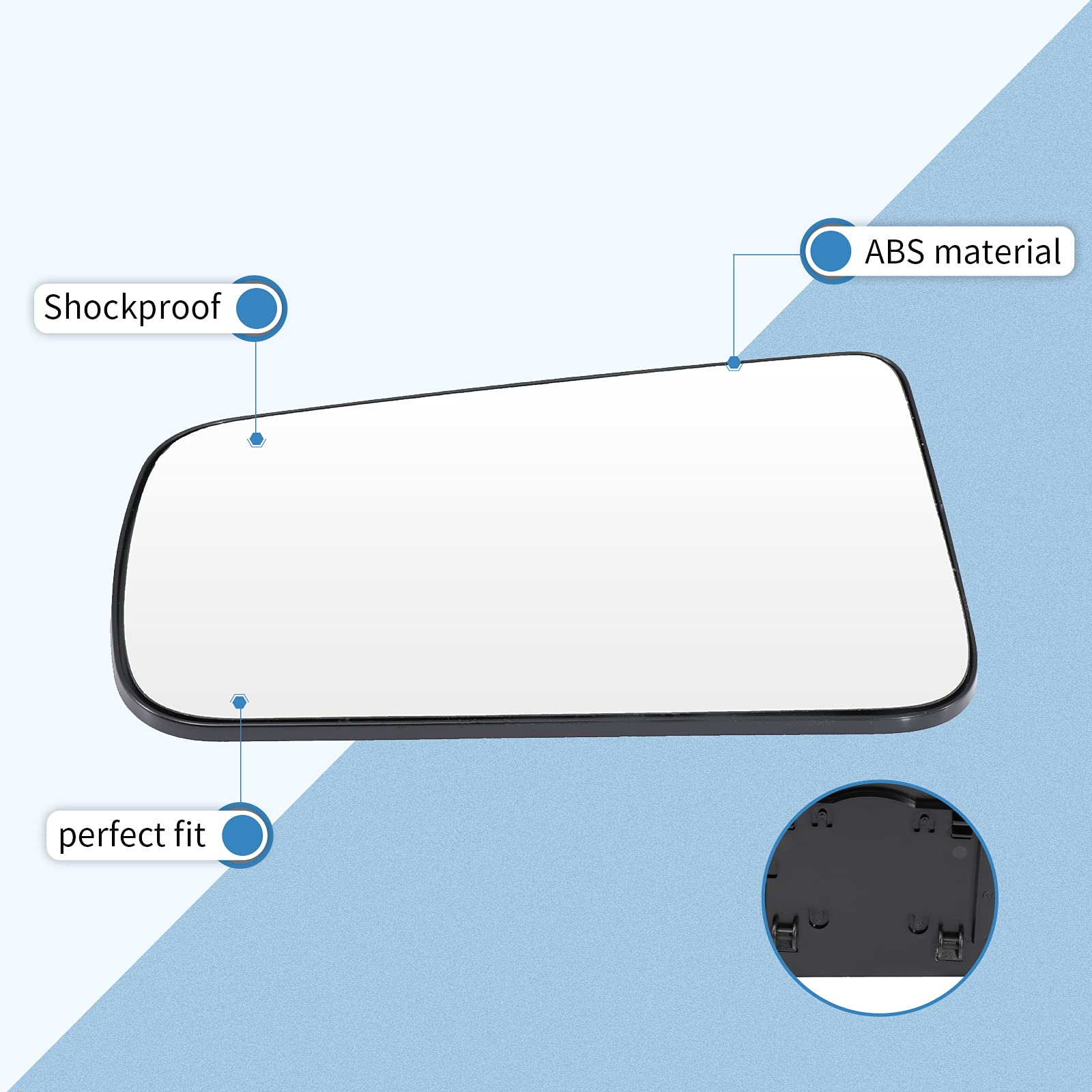 ECCPP Driver Side Exterior Mirror Glass Replacement for 2008-2011 Ford Focus - Left Side Rear View Mirror Glass, Perfect for Parking & Lane Changing Safety