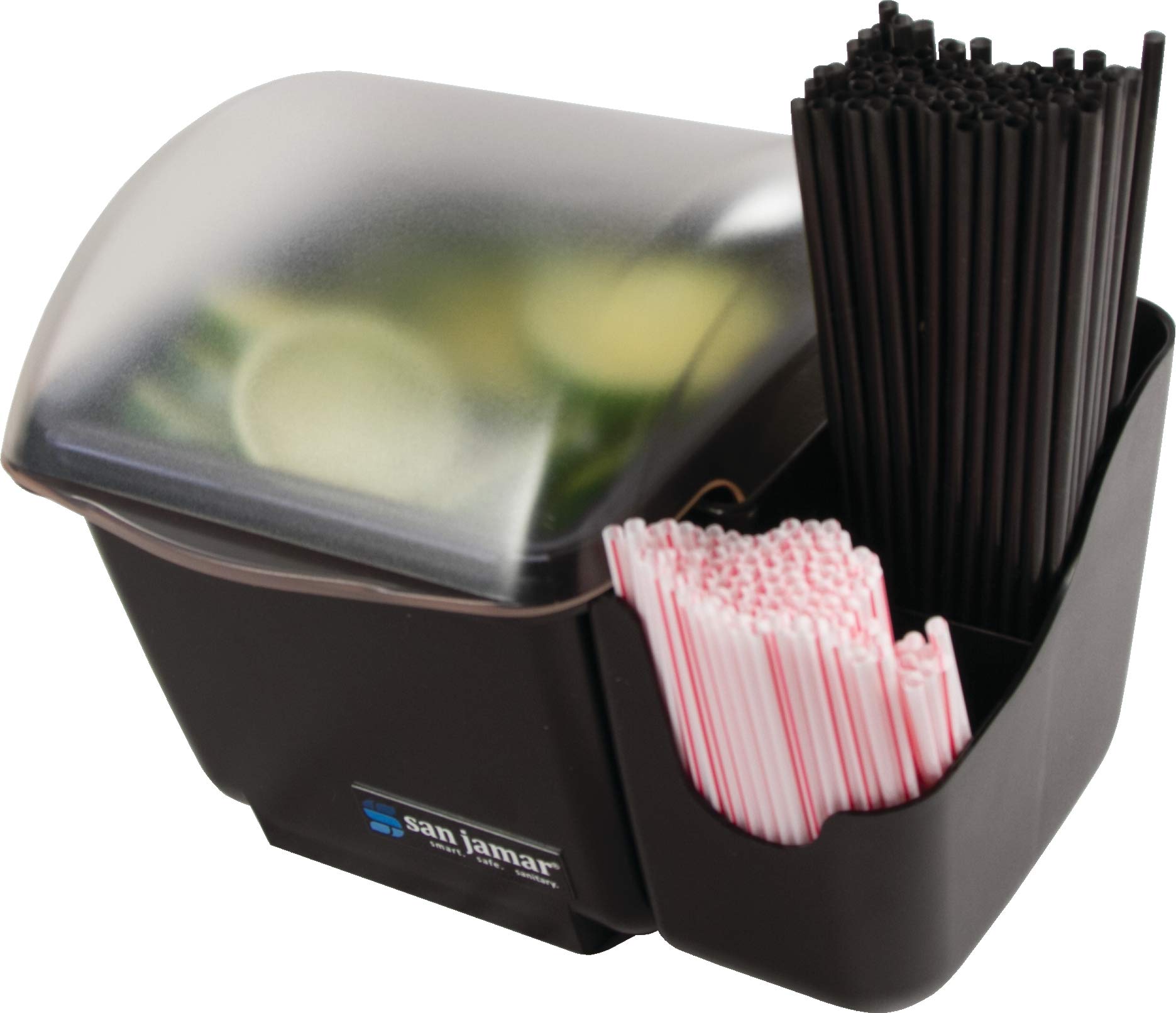 San Jamar Dome Garnish Caddies - 5.25 Inch Attachable Plastic Trays for Kitchen, Bar & Restaurant Use - Black - Perfect for Food Prep, Drink Garnishing & Tabletop Organization