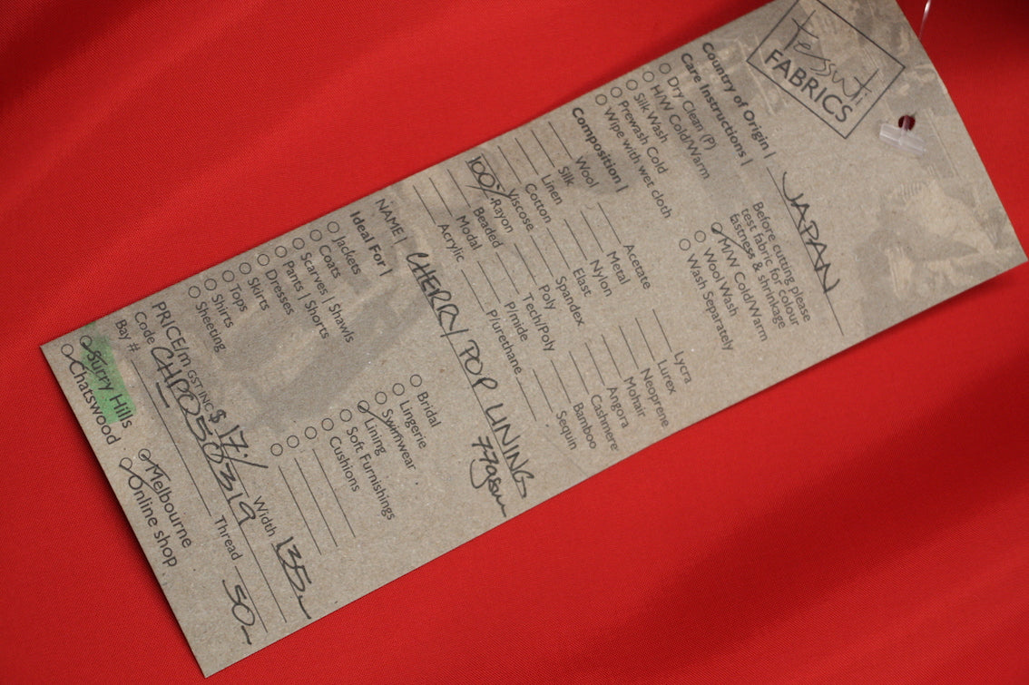Cherry Pop Rayon Lining - Soft & Comfortable Fabric for Dresses, Skirts & Blouses - Perfect for Summer Fashion & Casual Wear