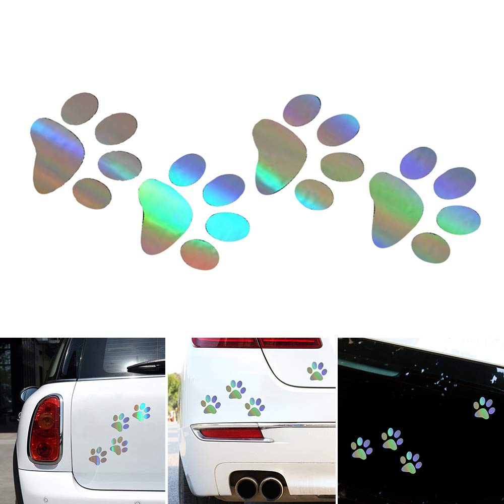 Fesjoy Creative Car Stickers - Funny Cat & Dog Paw Print Waterproof Decals for Cars | Cute Footprint Vinyl Stickers for Windows, Laptops & DIY Projects