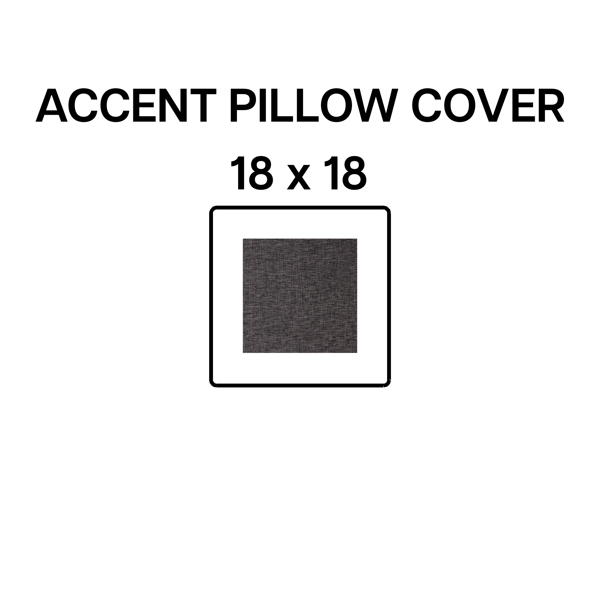 18x18 Inch Heathered Slate Accent Pillow Cover - Soft Decorative Cushion Case for Sofa, Bed, Living Room & Home Decor (BP 641 16)