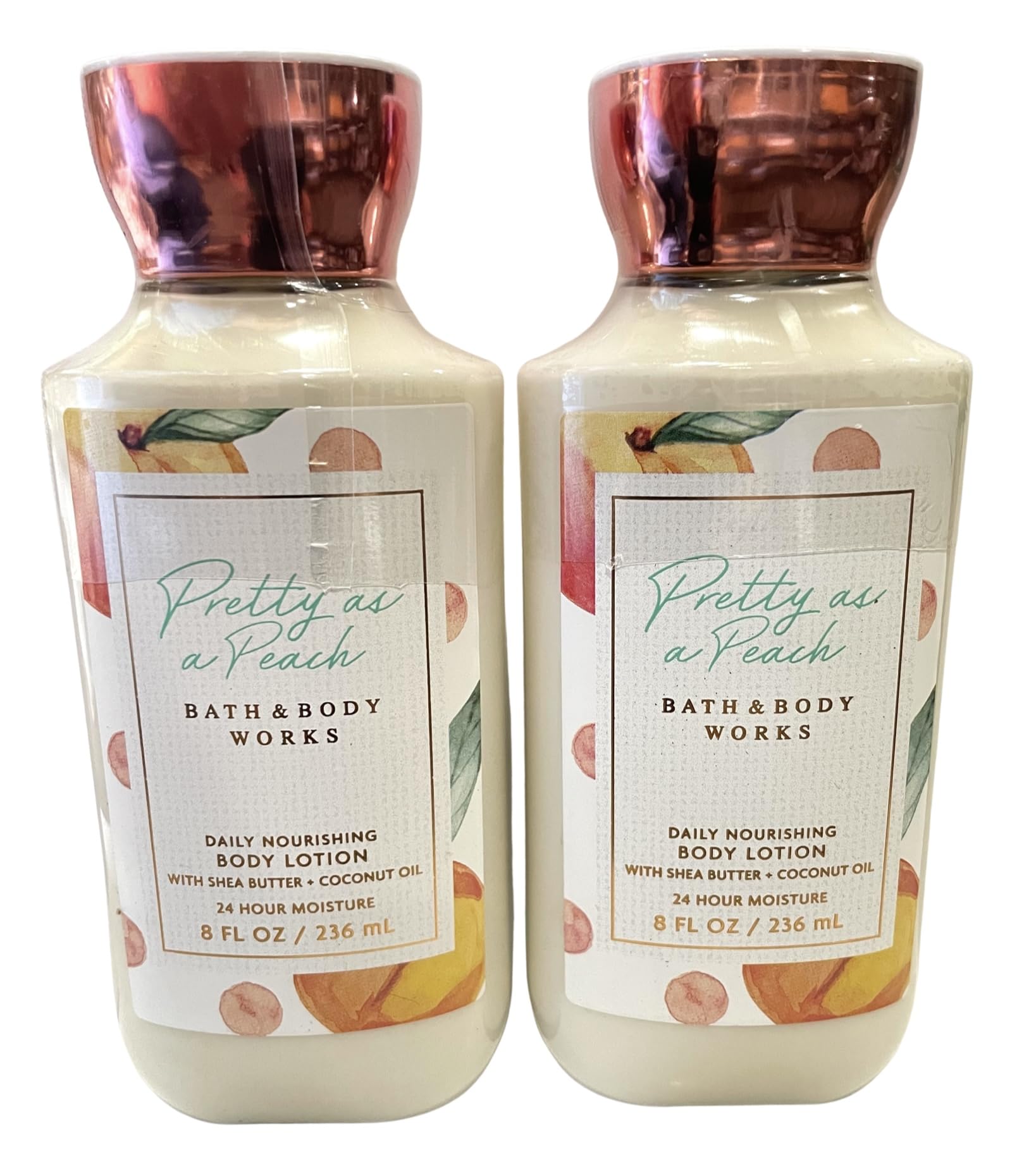 Pretty as a Peach Body Lotion by Bath & Body Works - 8oz (Pack of 2) | Moisturizing Peach Scented Lotion for Soft Skin | Perfect for Daily Hydration & Gift Giving