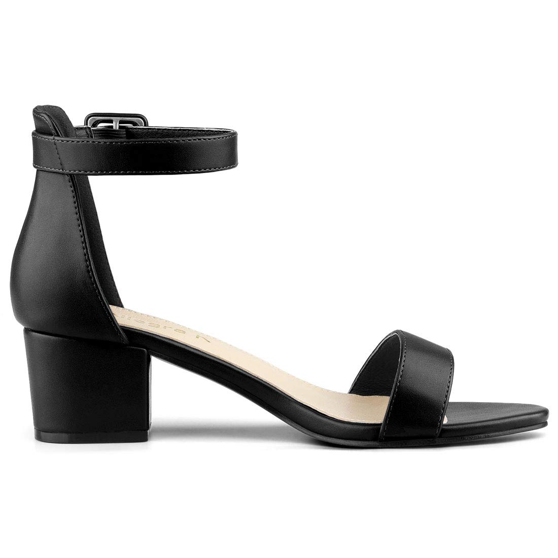 Allegra K Women's Block Low Heel Ankle Strap Sandals | Comfortable Casual & Dressy Summer Shoes for Beach, Wedding, and Office Wear
