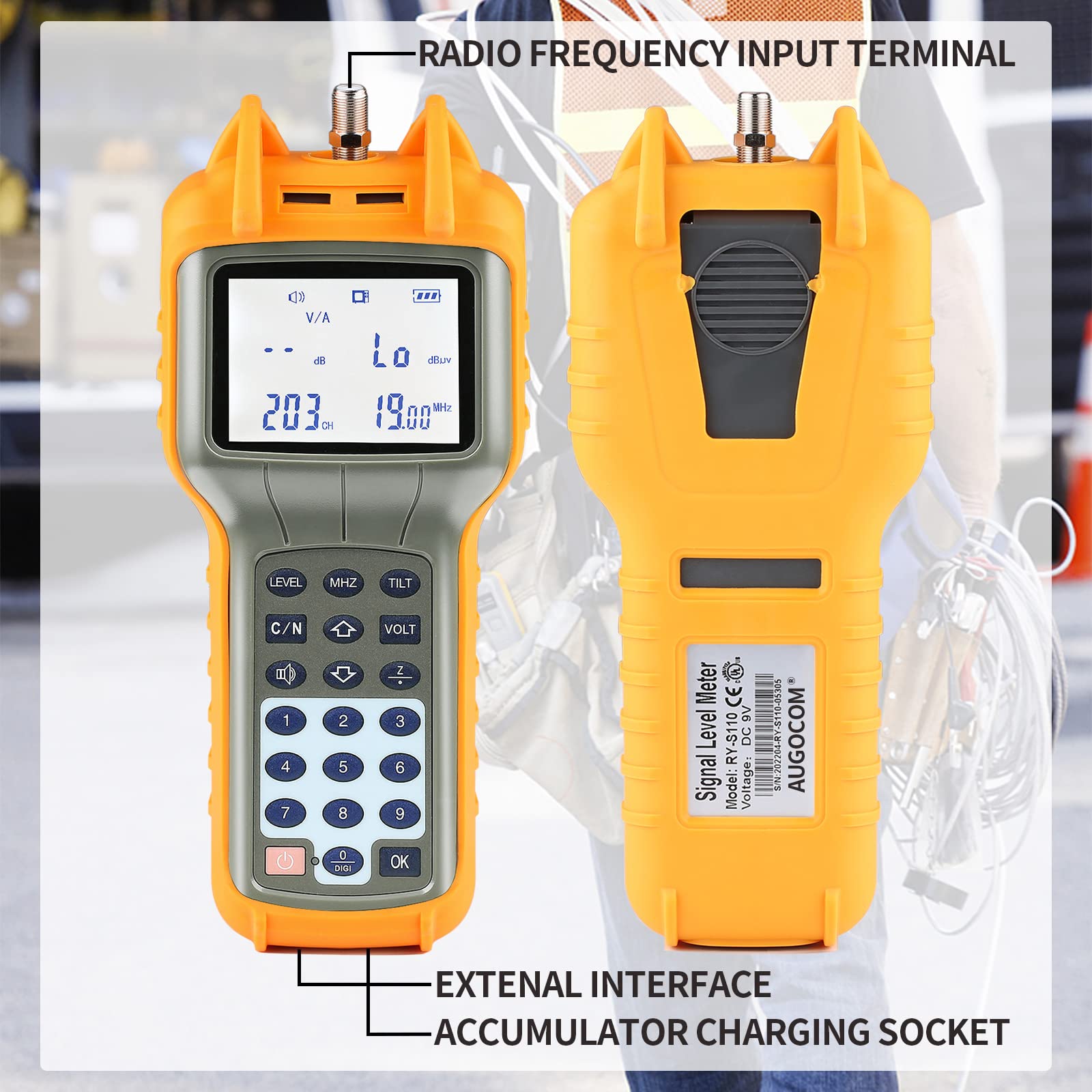 AUGOCOM® CATV Cable Tester - Coaxial Cable Tracer & Continuity Checker with Signal Level Meter (47-870MHz) - Perfect for TV, Internet & Satellite Installation & Maintenance