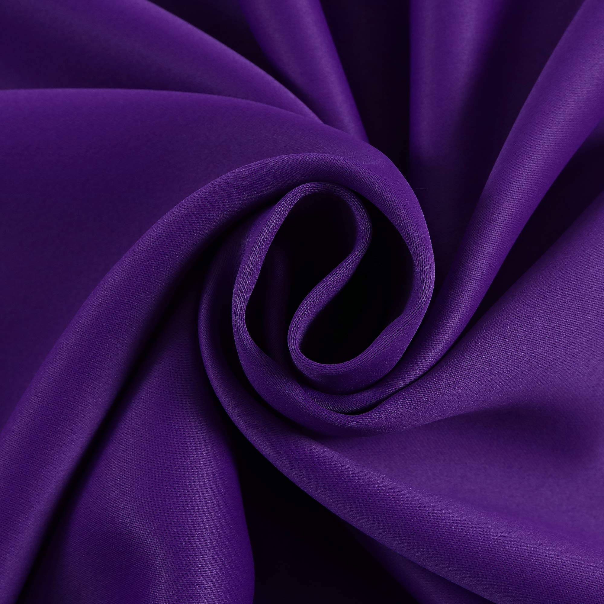 Blackout Purple Curtains for Bedroom & Living Room - 84 Inch Thermal Insulated Energy Saving Double Layer Drapes (2 Panel Rod Pocket Top) - Perfect for Light Blocking, Privacy & Temperature Control