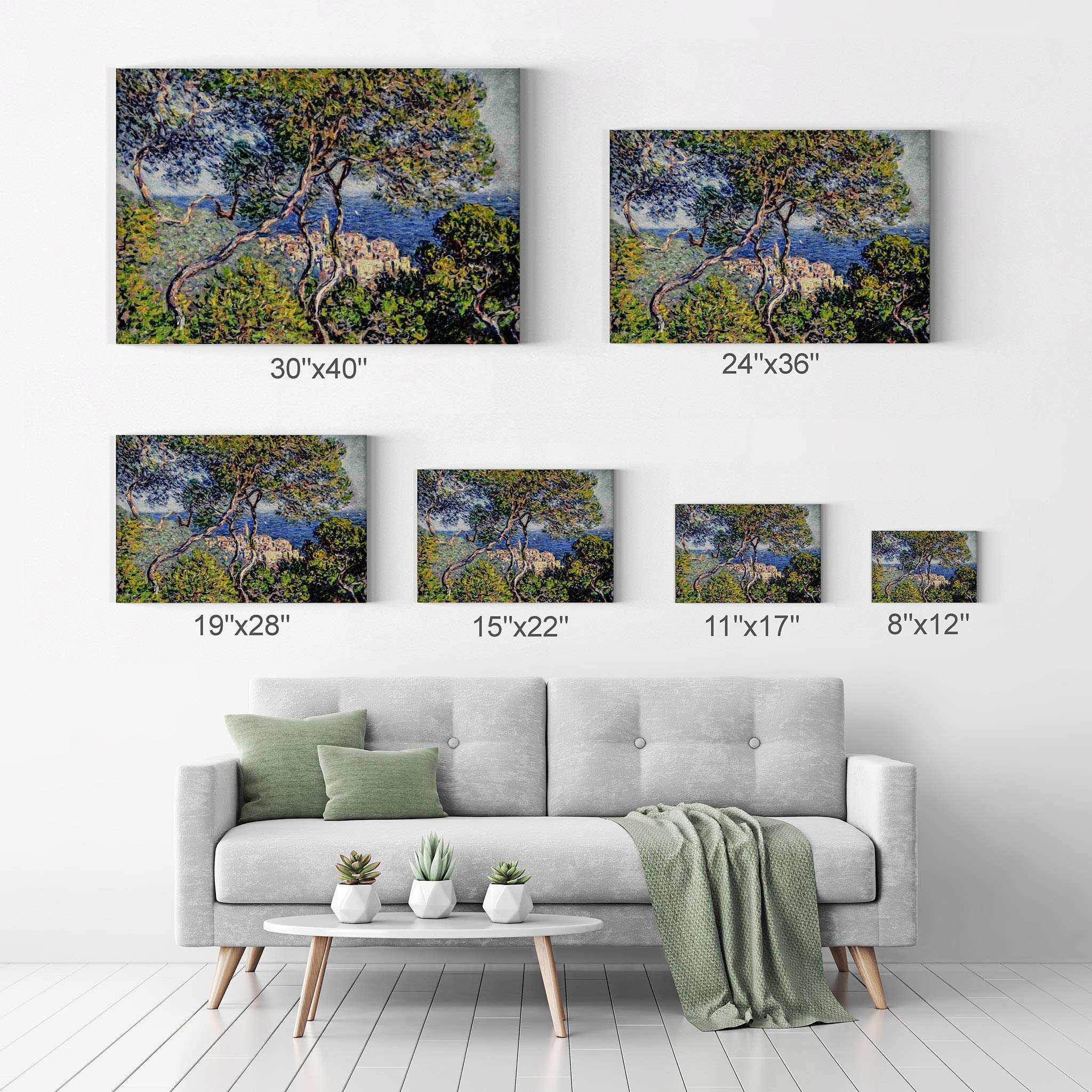 Claude Monet Bordighera Canvas Wall Art Print - Famous Oil Painting Reproduction, Modern Home Decor, Ready to Hang (30x40 Inches) - Perfect for Living Room, Bedroom & Office Decor | Made in USA