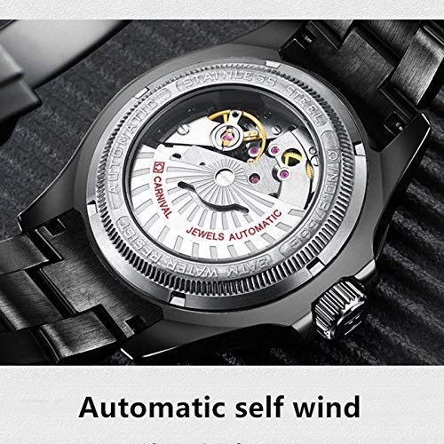 Carlien Men's Luxury Automatic GMT Diving Watch - Stainless Steel, Sapphire Glass, Luminous - Business & Sport Mechanical Watch for Professionals & Adventurers