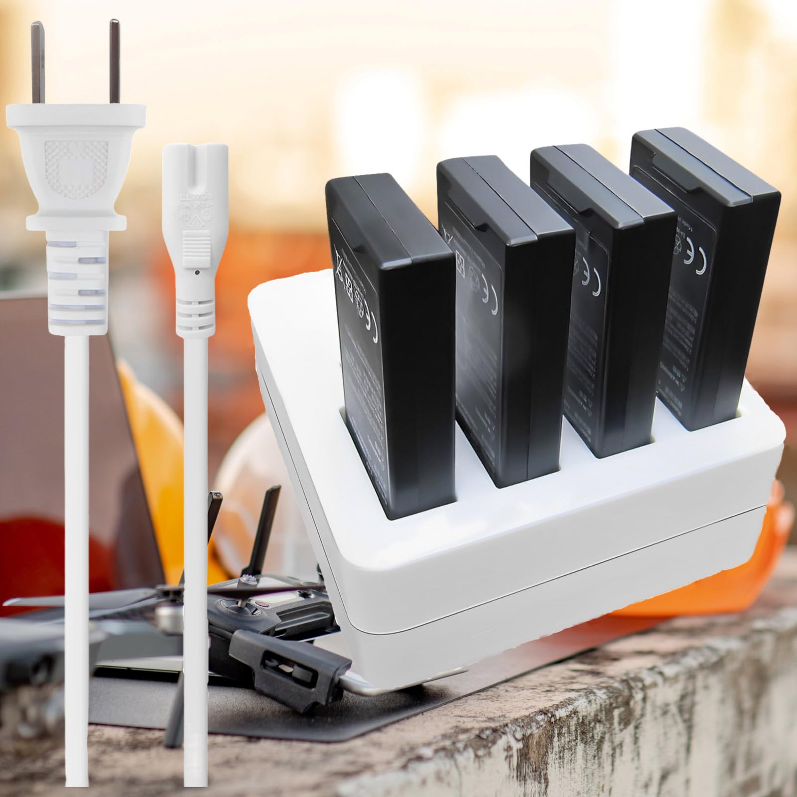 DJI Tello & Tello Edu Replacement Battery & Fast Charger Set - 4 x 1100mAh High-Capacity Batteries with AC Power Quick Charger - Perfect for Extended Flight Time, Drone Training & STEM Education Activities