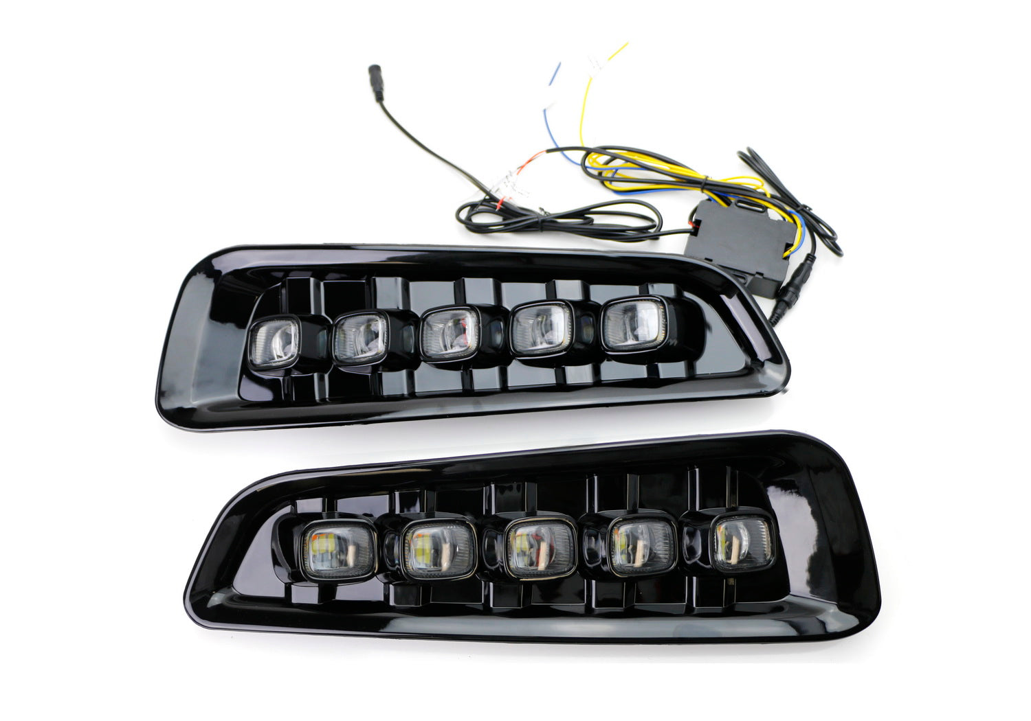 5-Pack White/Amber Switchback LED Daytime Running Lights for 2017-2020 Ford Raptor - DRL Fog Lights for Off-Road & Night Driving