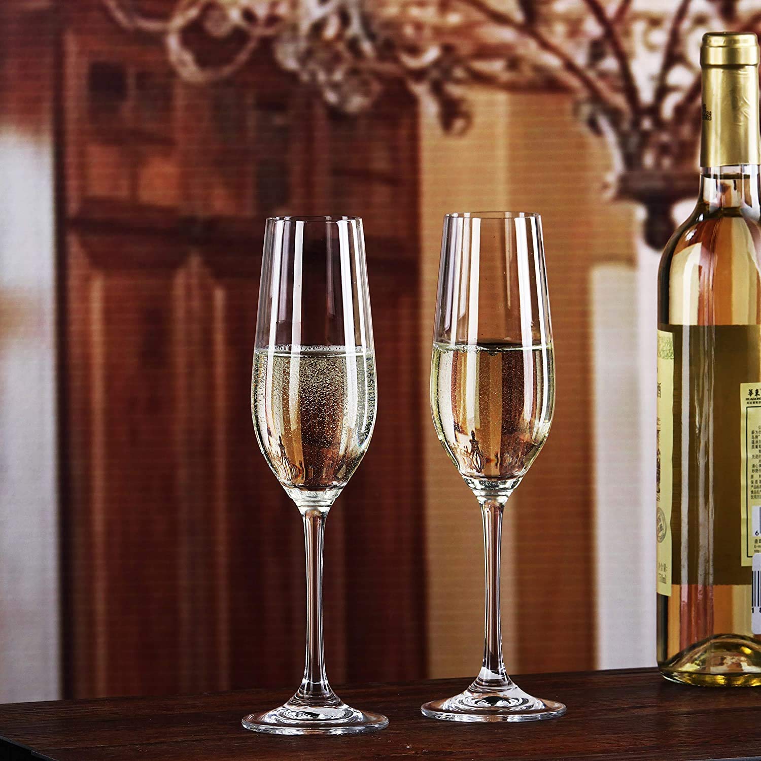 Ash & Roh® Elegant Stemmed Wine Glasses - 2 Pack (170ml Each) | Perfect for Champagne, Sparkling Wine & Cocktails | Ideal for Parties, Weddings & Romantic Dinners