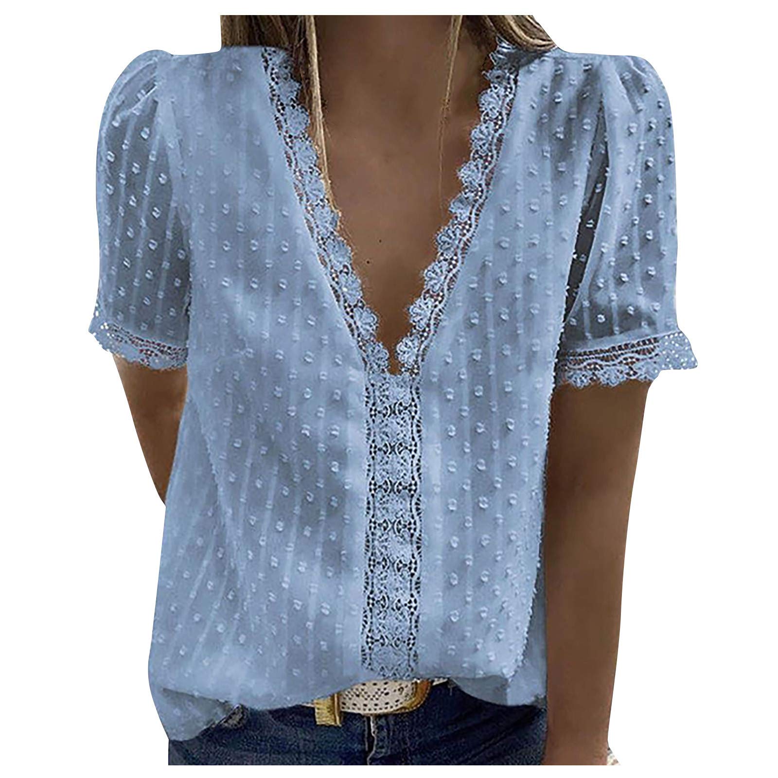 Women's Oversized Tie Knot Crop Top - Short Sleeve Crewneck Summer T-Shirt for Casual Wear, Beach Outings & Street Fashion