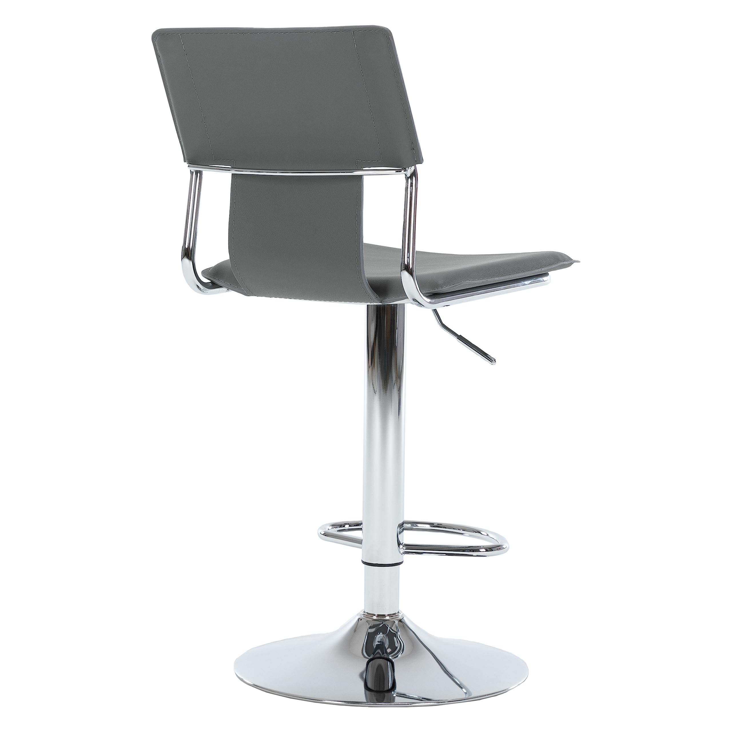 Grey Swivel Bar Stools Set of 2 - High Back Bar Height Chairs for Kitchen Island, Breakfast Nook & Coffee Bar - Modern Counter Stools for Home & Commercial Use