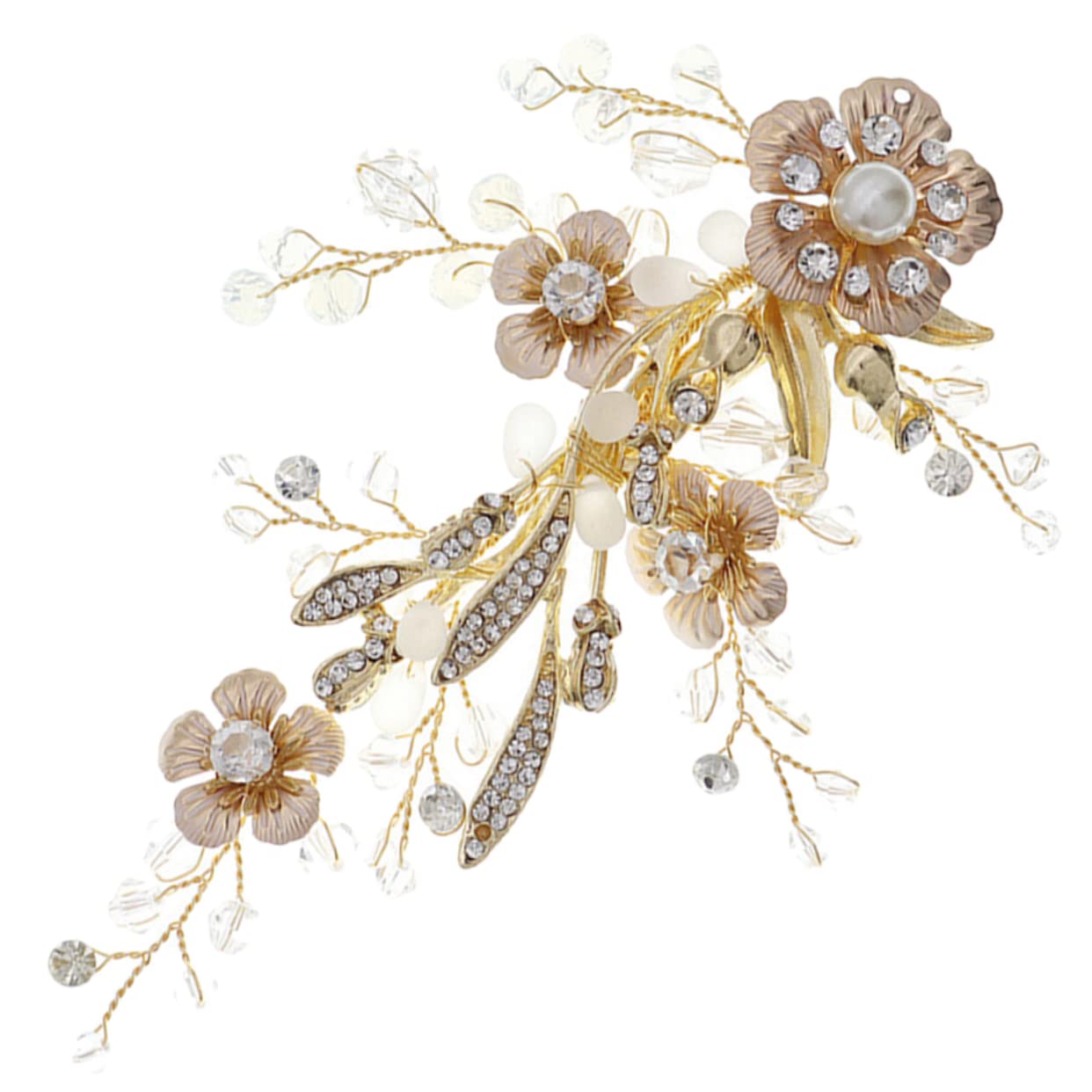Minkissy Pearl Flower Bridal Hair Pins - Rhinestone Hair Clip for Wedding & Parties