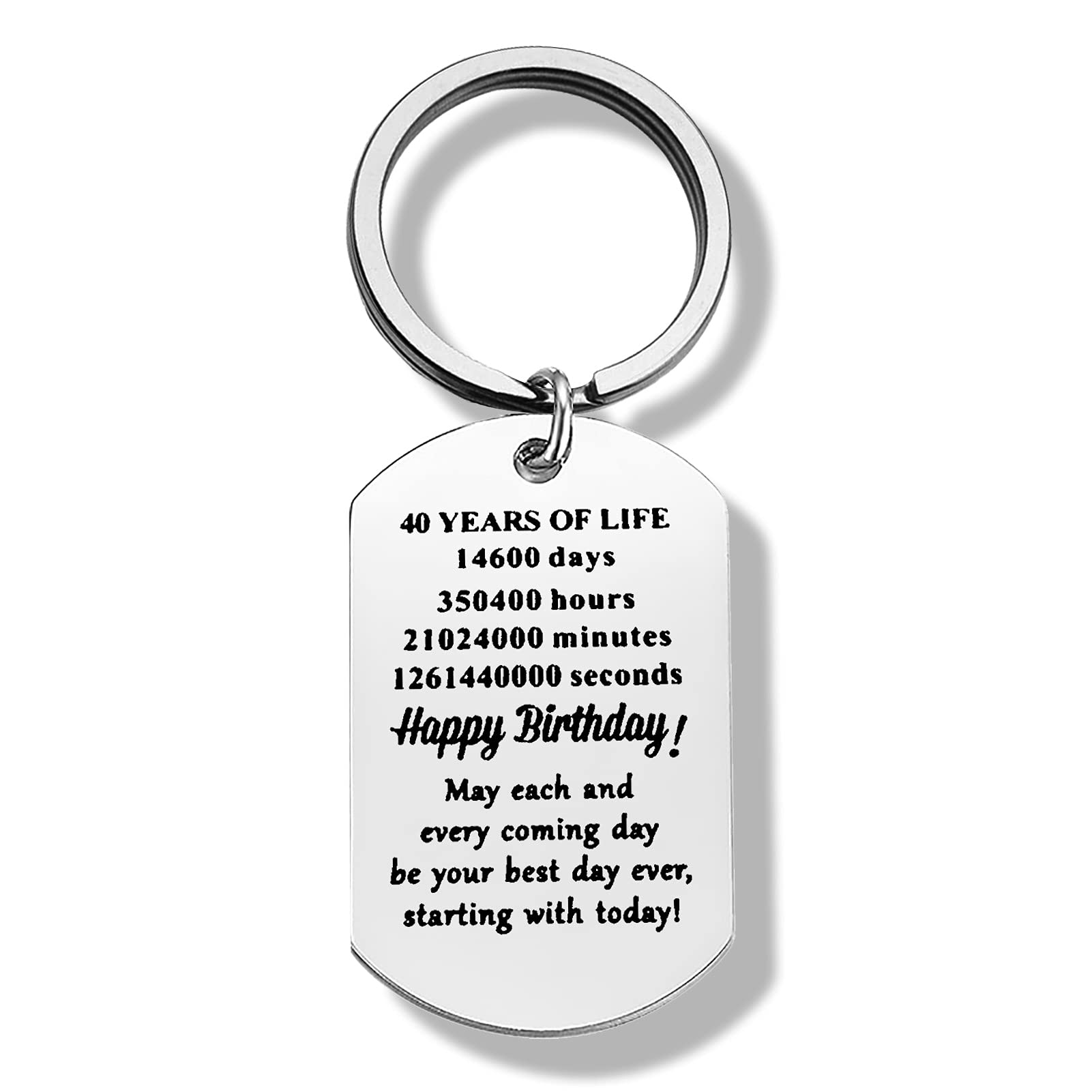 40th Birthday Keychain for Women & Men - Personalized Keepsake Gift for Him, Her, Mom, Dad, Daughter, Son & Best Friend | Thoughtful Birthday Jewelry Present for 40 Year Olds | Perfect for Celebrations, Anniversaries & Special Occasions