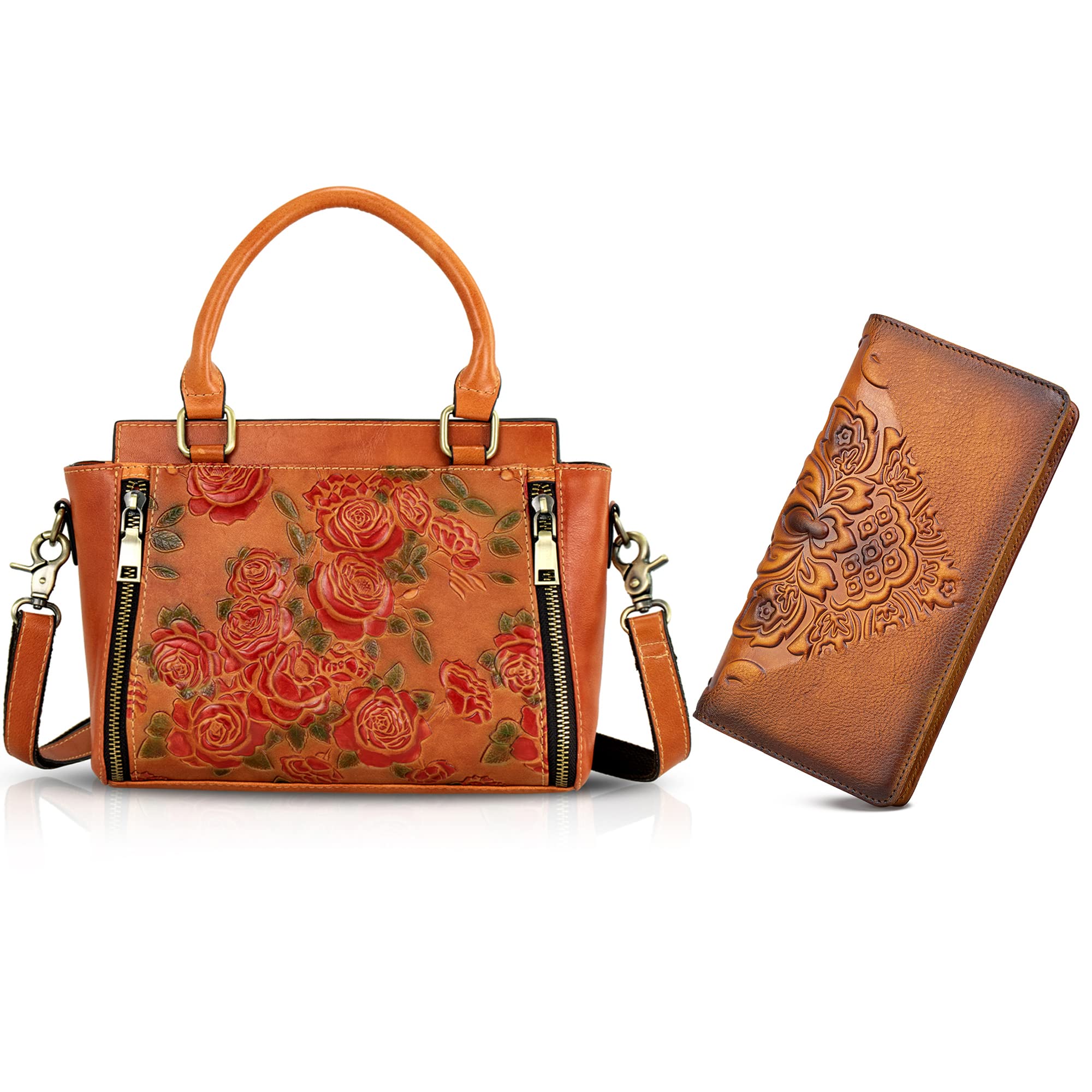 Stylish Women's Leather Purse and Handbag Set with Matching Wallet - Perfect for Work, Travel, and Everyday Use