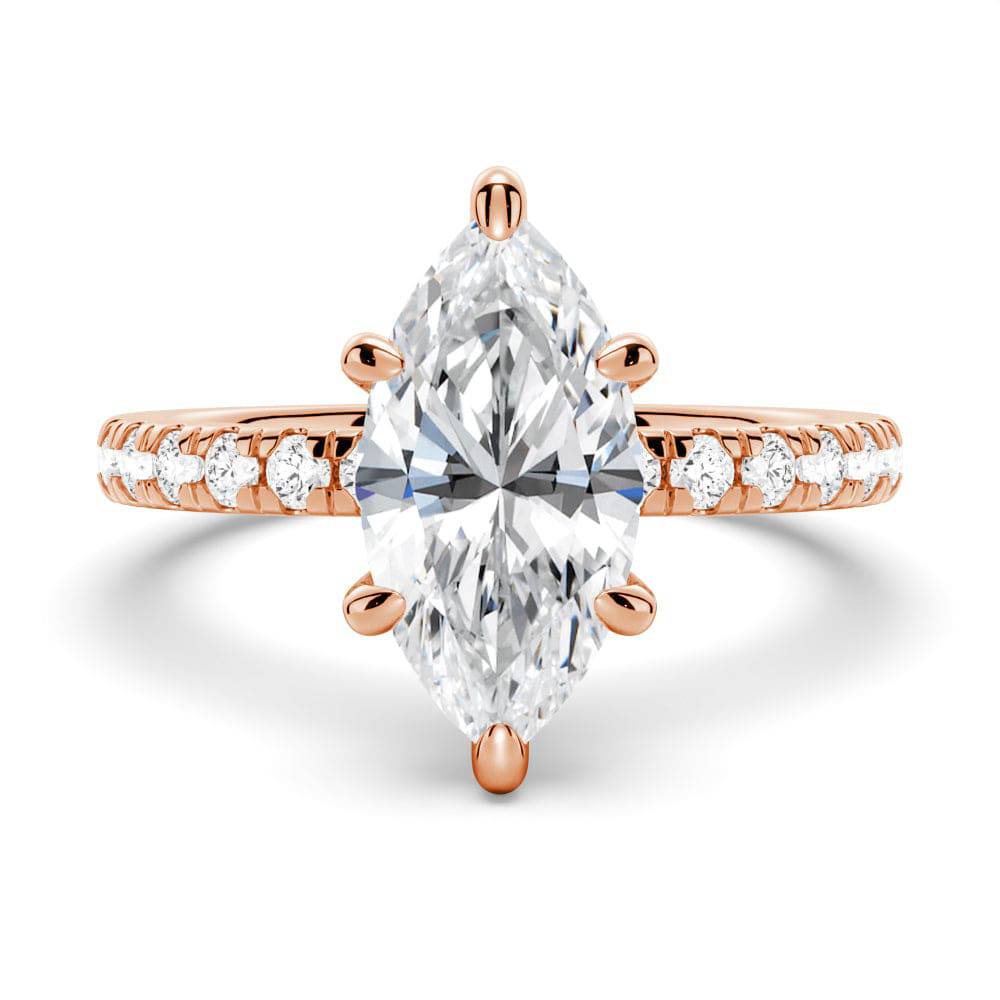 Exquisite Marquise Cut Moissanite Engagement Ring with Sparkling Eternity Pave Band - Perfect for Proposals, Anniversaries & Bridal Jewelry