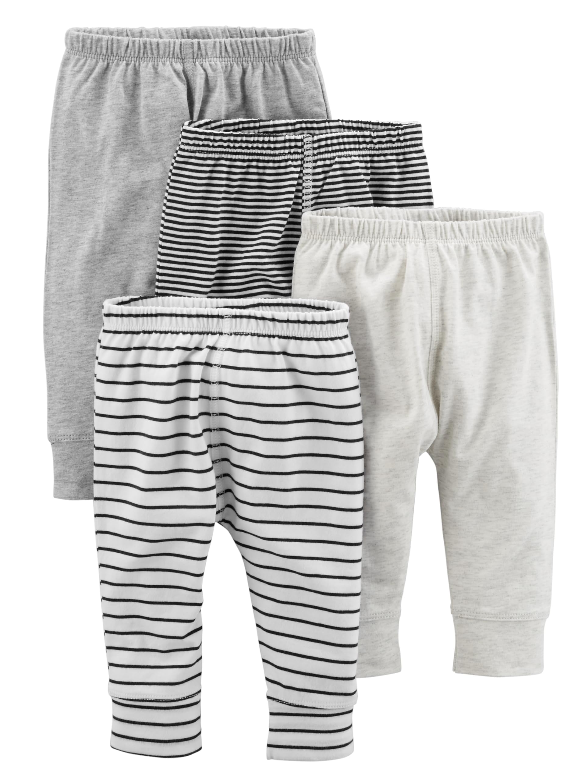 Simple Joys by Carter's Baby Boys' 4-Pack Cotton Pants - Soft & Comfortable Everyday Wear for Playtime, Daycare & Family Outings
