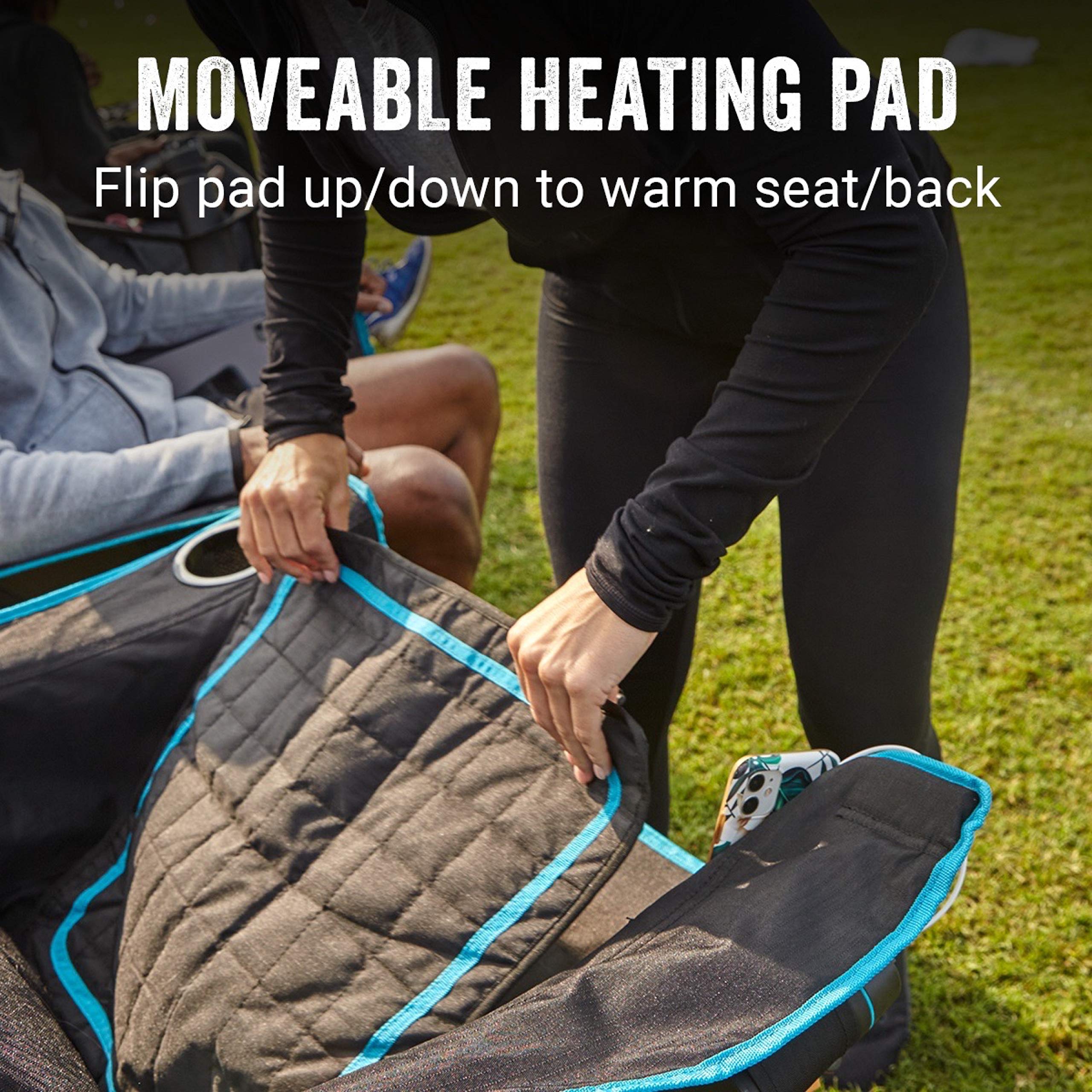 Coleman OneSource Rechargeable Heated Seats - Portable Heated Camping Chair & Stadium Seat Pad for Outdoor Activities, Tailgating, Camping in Cold Weather | Perfect for Football Games, Hunting Trips & Winter Picnics