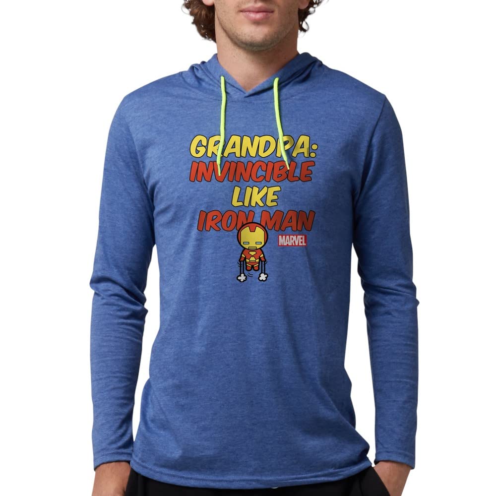 Invincible Iron Man Grandpa Hooded T-Shirt for Men - Marvel Superhero Graphic Tee for Casual Wear, Gifts & Comic Con