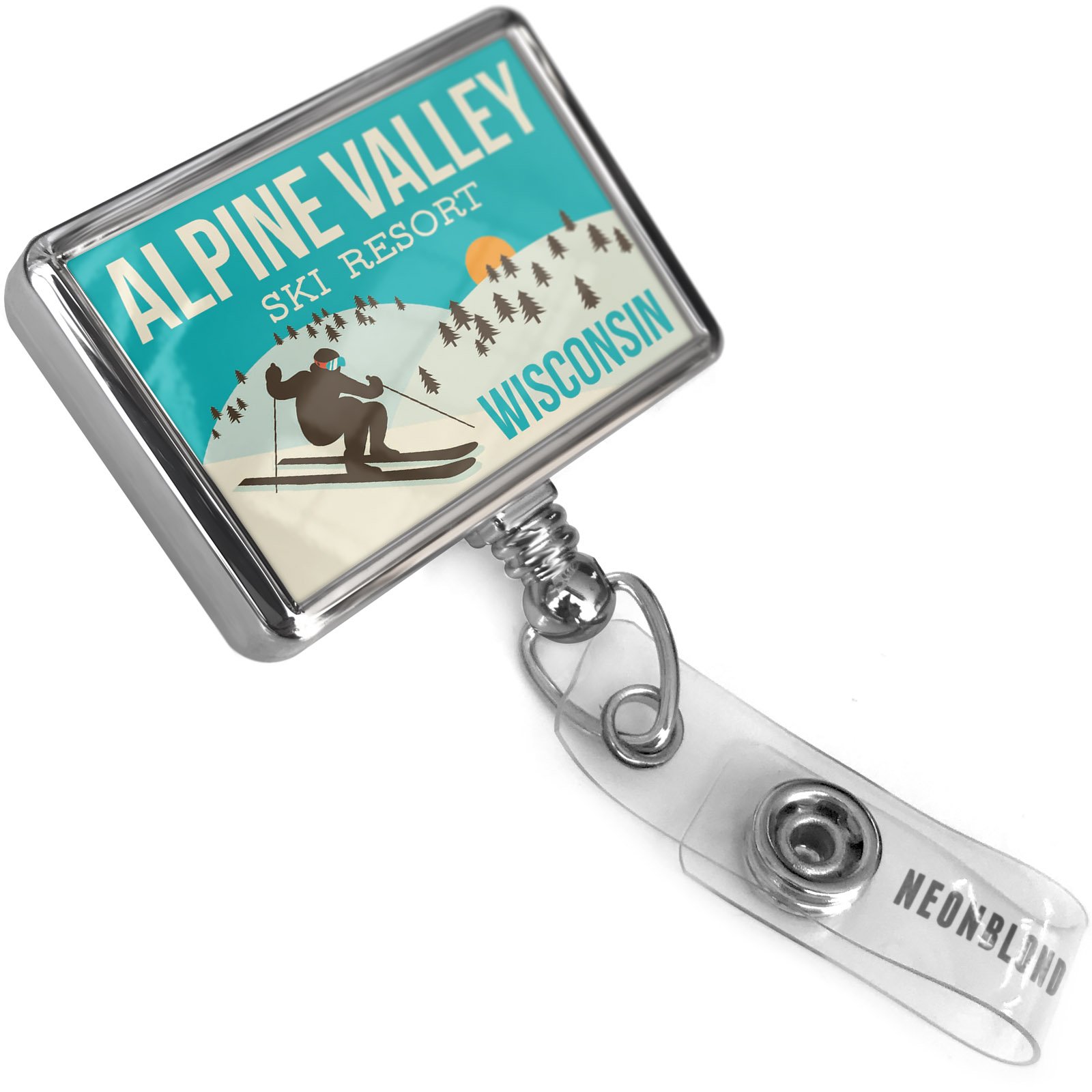 Retractable ID Badge Holder with Bulldog Belt Clip - Durable Plastic Badge Reel for Alpine Valley & Wisconsin Ski Resorts | Perfect for Ski Resort Staff, Event Security & Workplace Identification