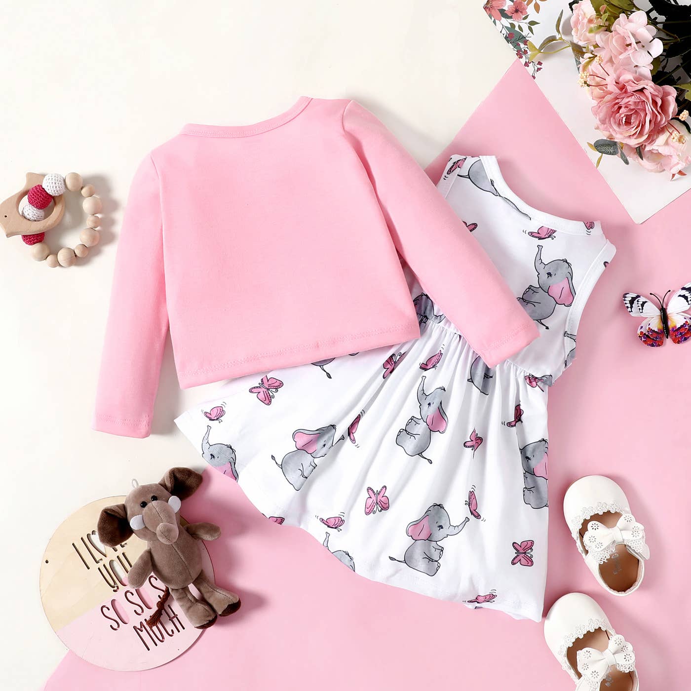Ella Elephant Girls' Dress and Cardigan Set - Cute Outfit for Toddler Girls | Perfect for Birthday Parties, Family Photos & Special Occasions