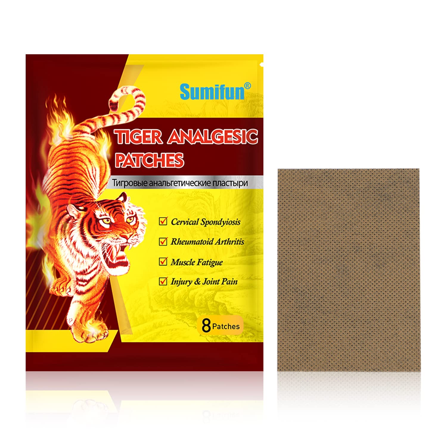 Sumifun Pain Relief Patches - 48 Count Chinese Tiger Balm Patches for Shoulder, Back, Neck, Joint & Muscle Pain - Arthritis & Knee Pain Relief - Pack of 6 - Perfect for Workout Recovery, Office Use & Daily Discomfort