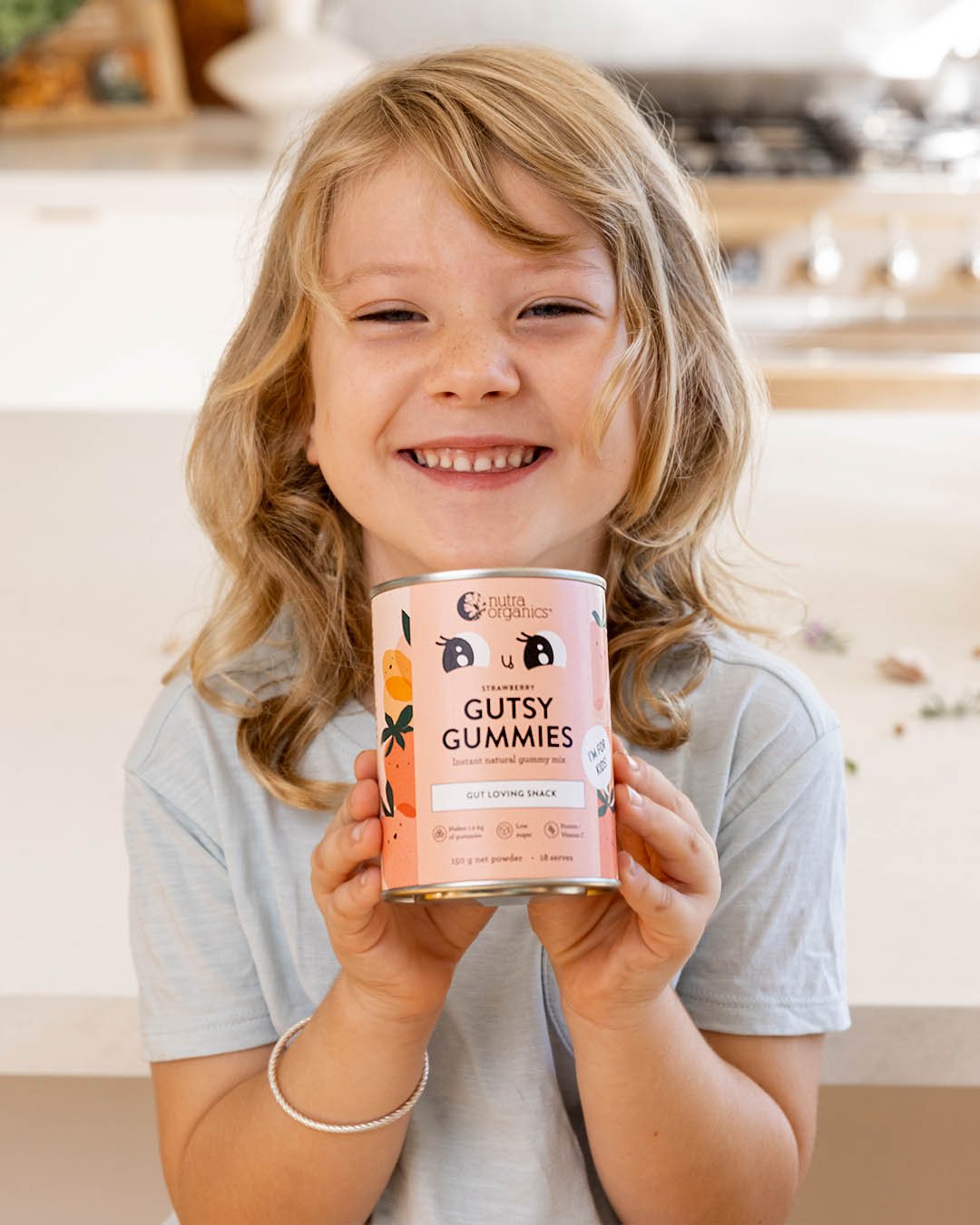 Gutsy Gummies Strawberry Flavor - Delicious & Nutritious Vitamin Gummy Bears for Kids & Adults - Perfect for Daily Health Boost, On-the-Go Snacking & Family Wellness