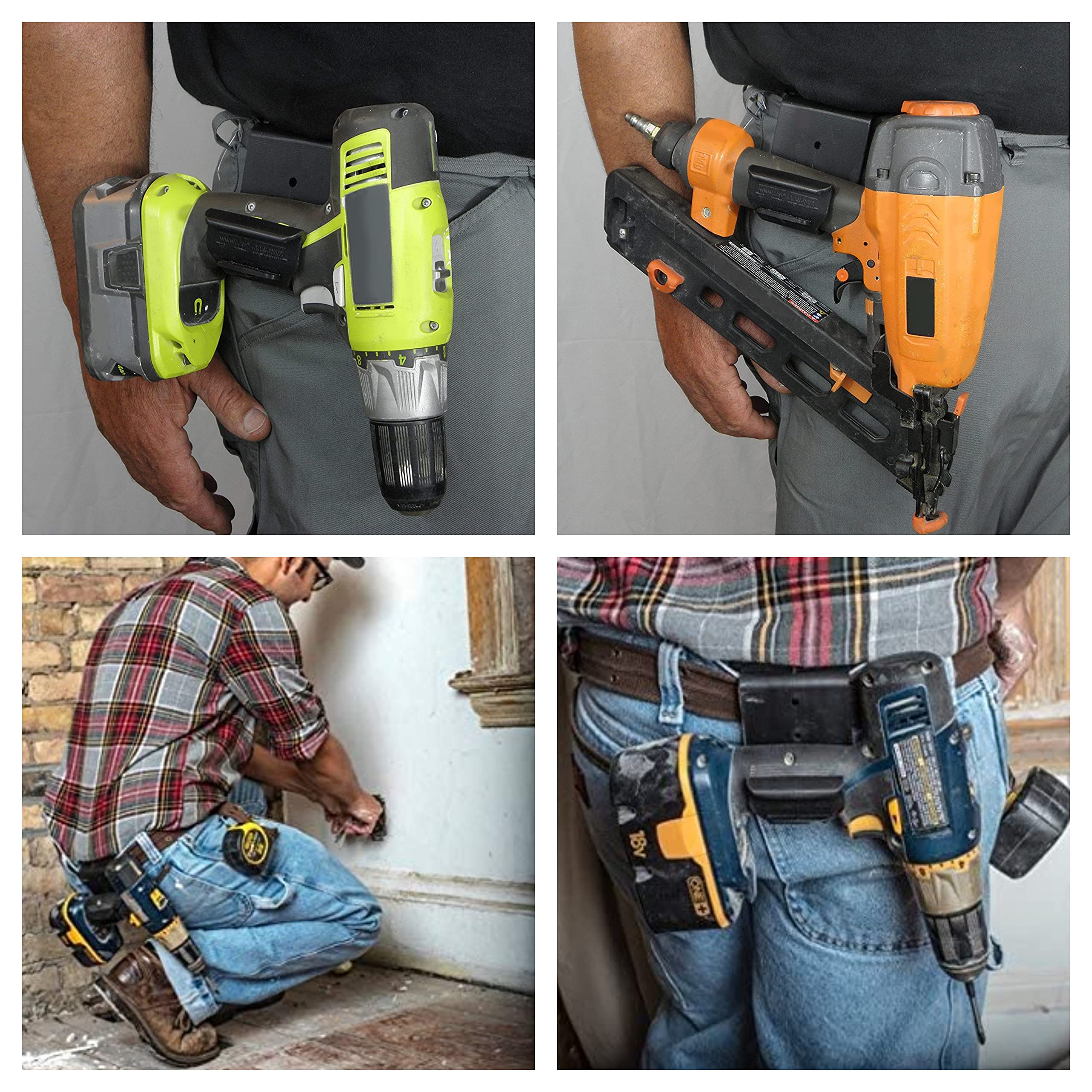 **Gunnie Cordless Drill Holster Hook - Heavy Duty Tool Belt Holder for Drills & Hammers - Secure & Adjustable for DIY, Construction & Home Improvement (1-Pack)**