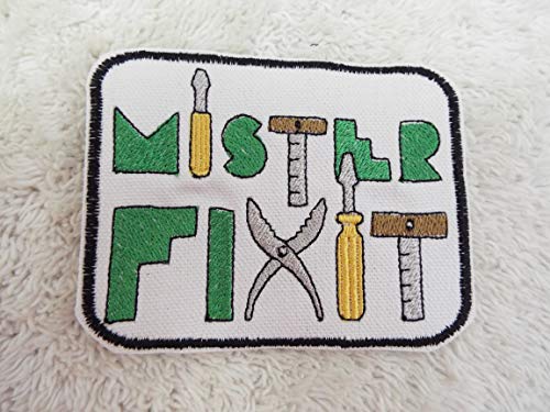 Mister Fix It Tools Embroidered Iron-on Patch for DIY Repairs, Clothing Customization & Hat Decoration - Durable Sew-on Badge for Jackets, Backpacks & Workwear