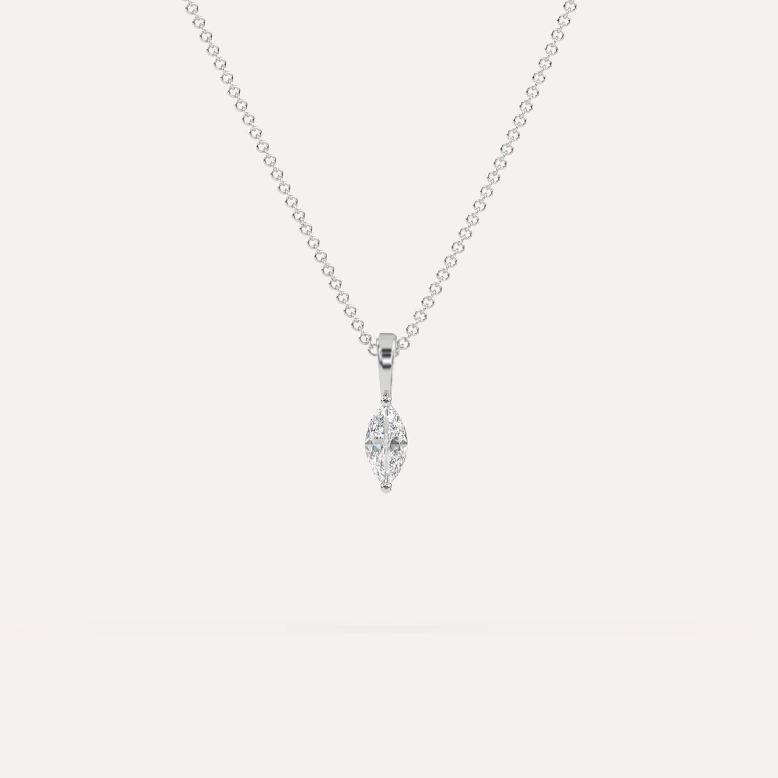 1/4 Carat Marquise Cut Diamond Pendant Necklace - Elegant 14K Gold Solitaire Jewelry for Women, Perfect for Anniversaries, Weddings & Special Occasions